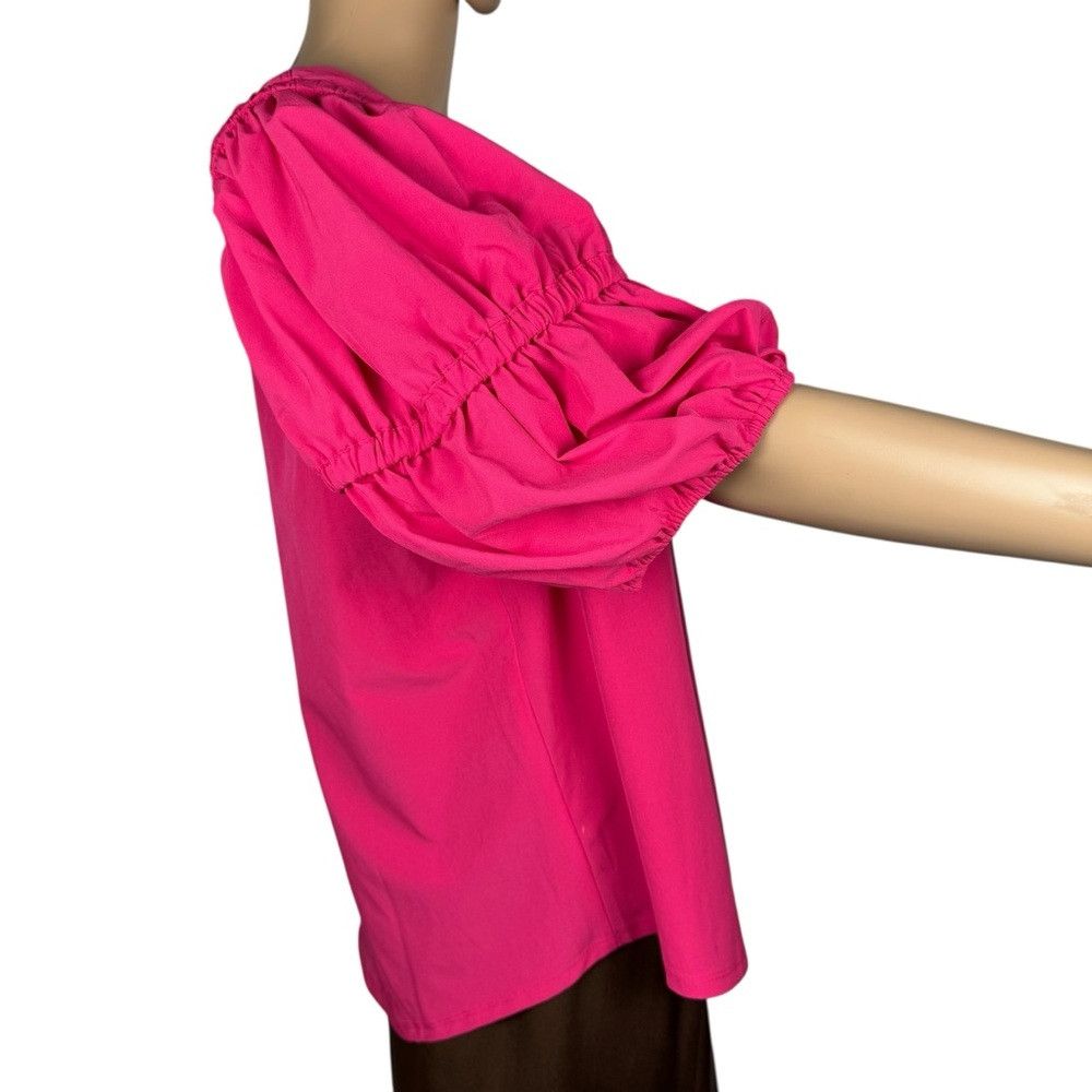 Chicos New Chico's Short Puff Sleeve Pink Blouse Size 2 US 12 Size XL / US 12-14 / IT 48-50 - 4 Thumbnail