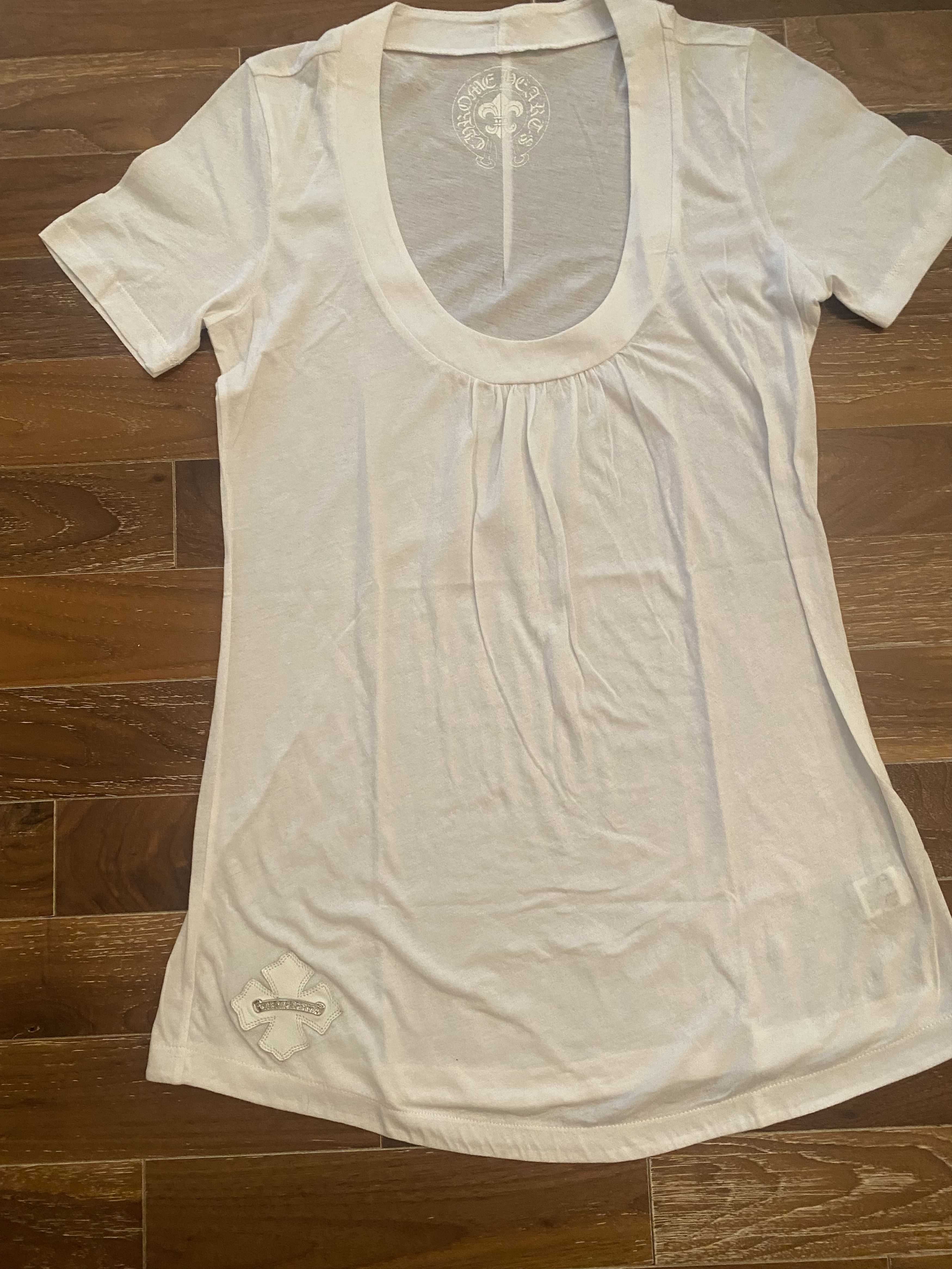 Chrome Hearts Chrome Hearts Leather Tag White Fancy Blouse Size M / US 6-8 / IT 42-44 - 1 Thumbnail