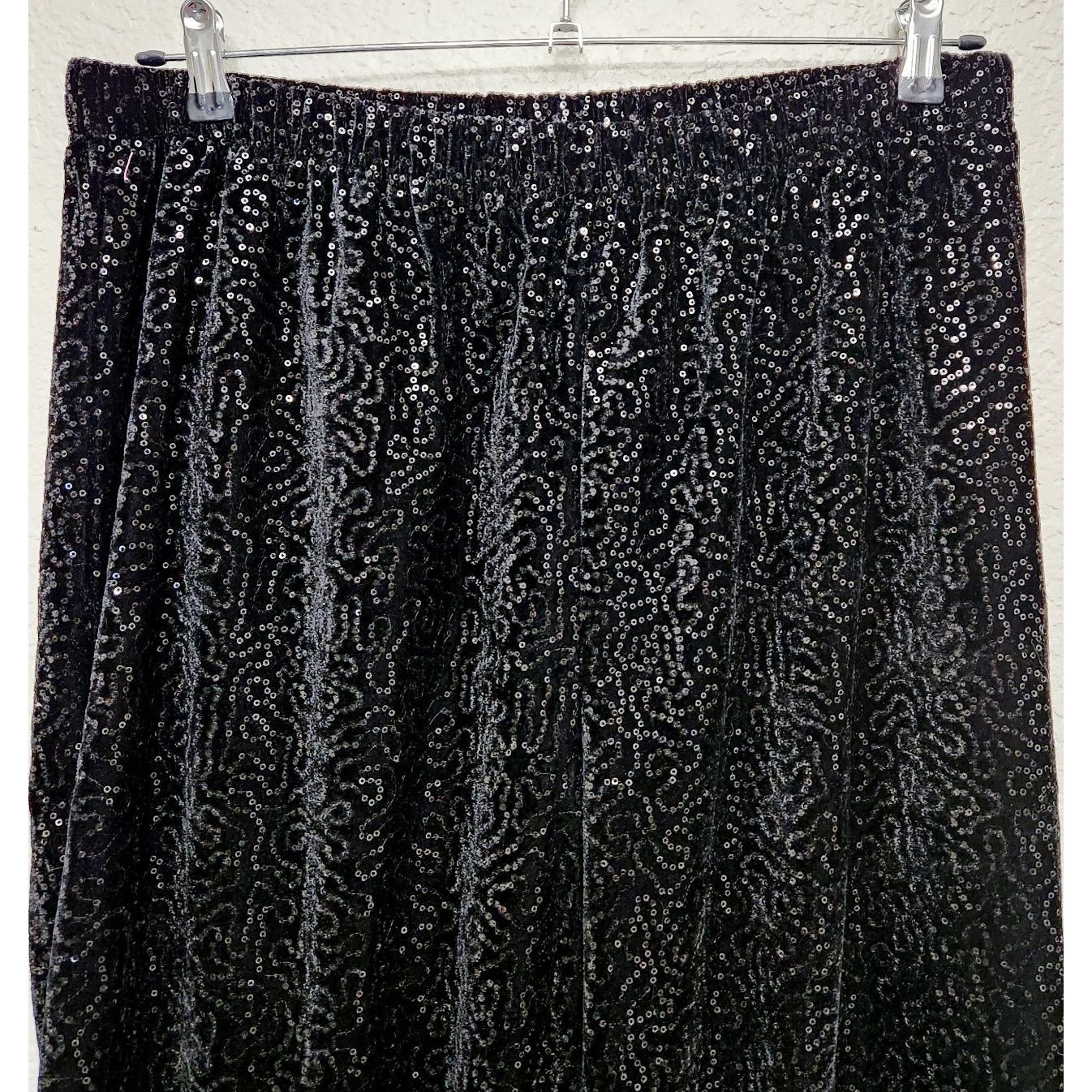 Other Roaman's Blue Sequin Pull On Dress Pants 1X Plus Flowy Size 34" / US 12 / IT 48 - 2 Thumbnail