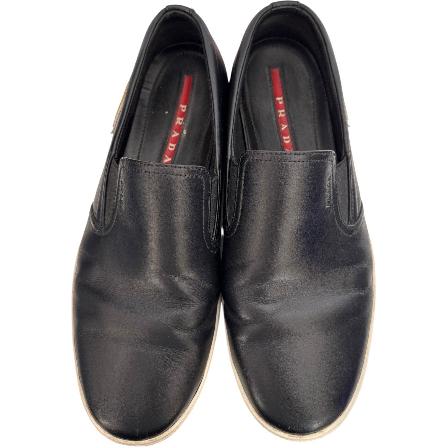 Prada Prada Linea Rossa Black Leather Slip-On Sneakers Italy 7.5 Size US 7.5 / EU 40-41 - 15 Thumbnail