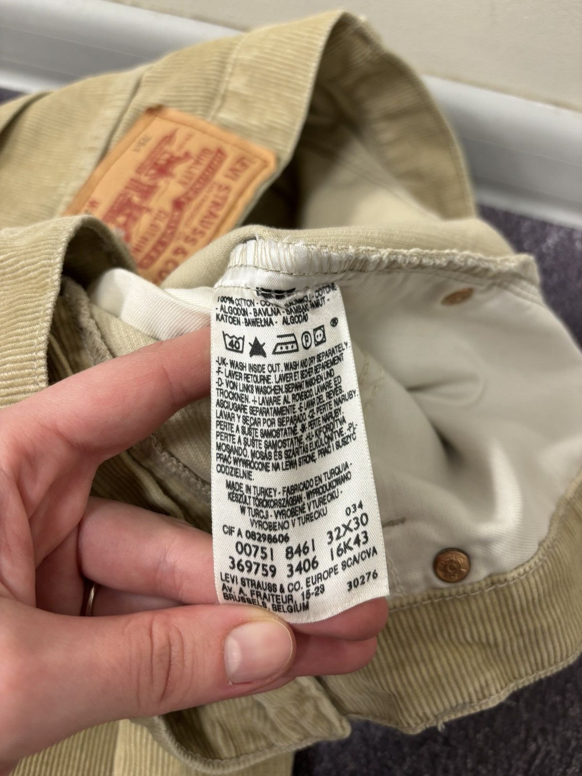 Levi's Vintage Levi’s 751 Men’s Beige Mustard Corduroy Baggy Pants Size US 32 / EU 48 - 17 Thumbnail