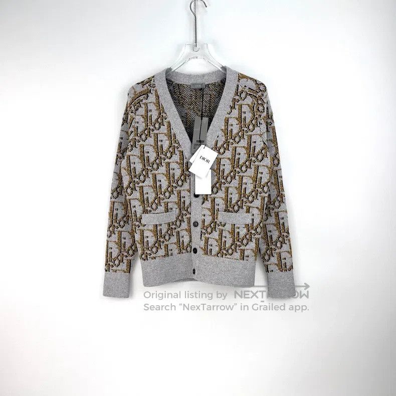 Dior Dior Gray full logo wool cardigan coat Size US XS / EU 42 / 0 - 3 Thumbnail
