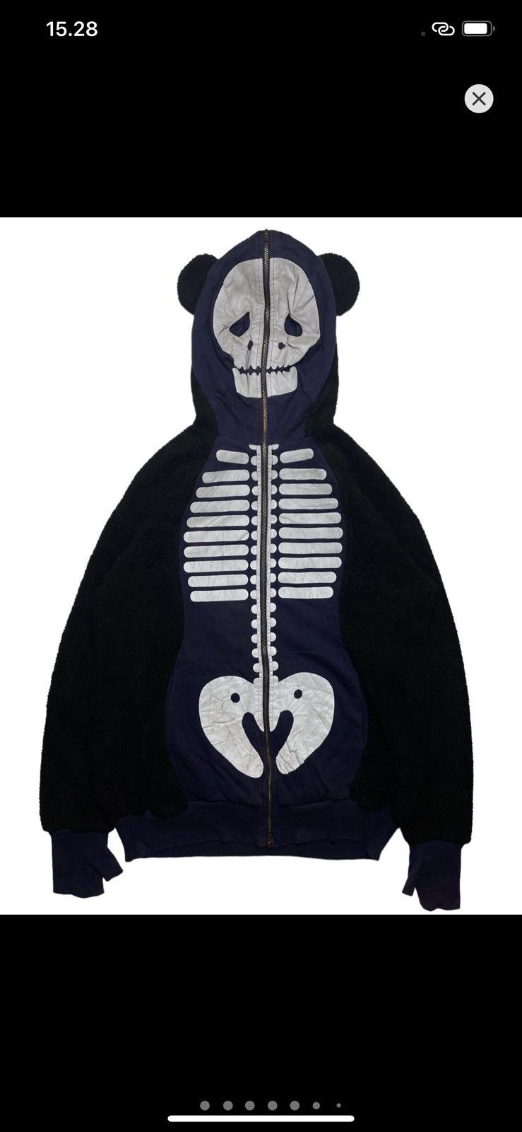 Ne-Net 2006 Ne-Nèt - Skeleton Panda Sherpa Full Zip Hoodie | Grailed