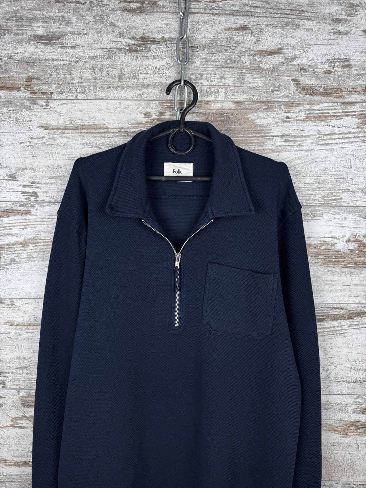Folk Mens Folk 1/3 zip sweatshirt luxury navy hoodie polos Size US XL / EU 56 / 4 - 3 Thumbnail