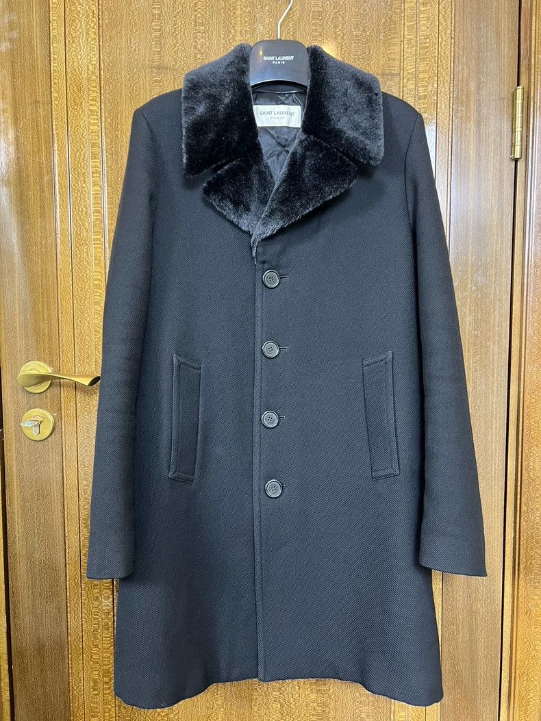 Yves Saint Laurent Saint Laurent 16 FW black fur collar coat 2503-Nextarrow Size US S / EU 44-46 / 1 - 1 Thumbnail