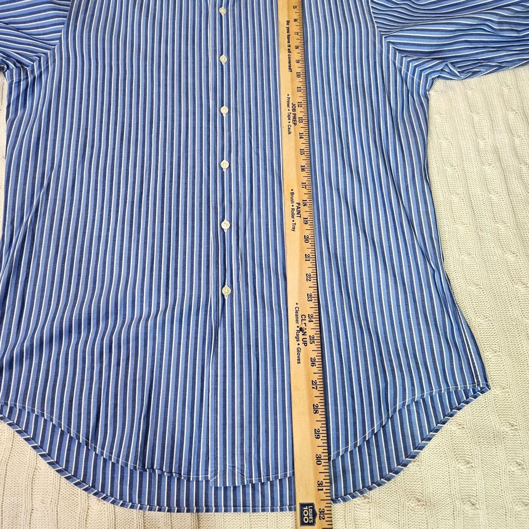 Ralph Lauren Ralph Lauren Men’s Button-Up Shirt 15 Blue 100% Cotton Long Sleeve Regular Fit Collared Stripe Vintage No N/A Sized Mens XS-XL Not Applicable Size US M / EU 48-50 / 2 - 4 Thumbnail