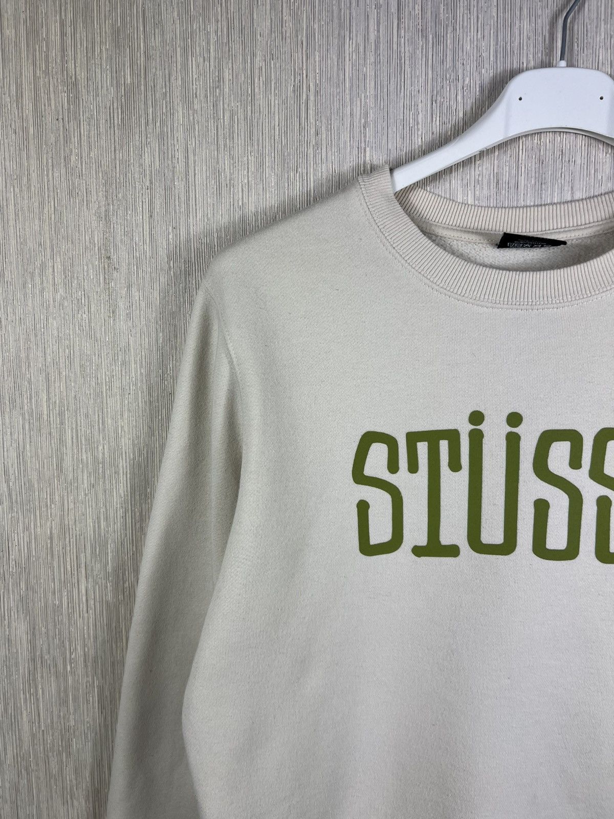 Stussy Vintage Stussy y2k cream green big logo crewneck sweatshirt Size US S / EU 44-46 / 1 - 5 Thumbnail