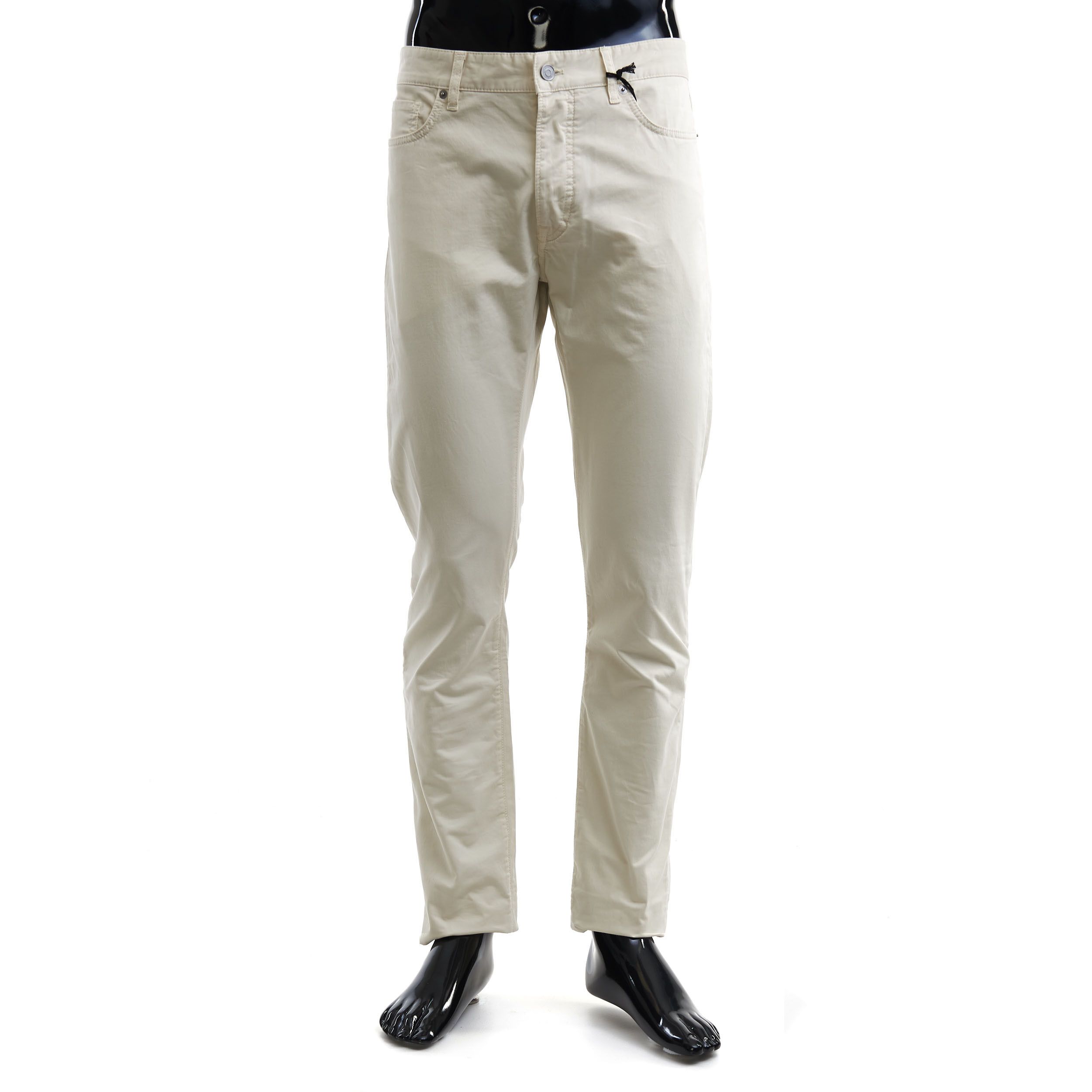 image of Berluti Ivory Garment Dyed Denim Trousers, Men's (Size 32)