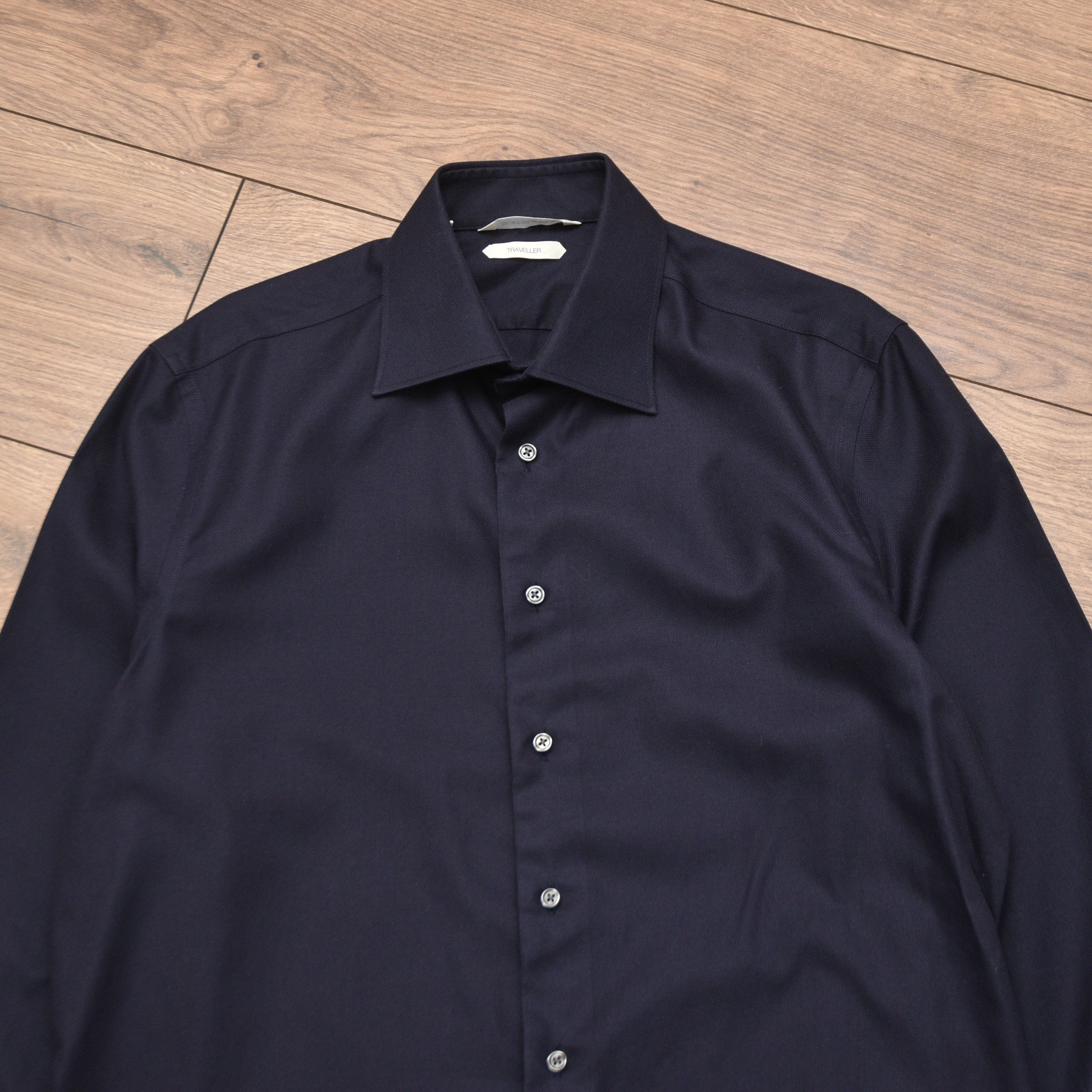 Suitsupply Suitsupply Traveller Shirt Slim Fit Black Navy Blue Size 39 Size US M / EU 48-50 / 2 - 5 Thumbnail