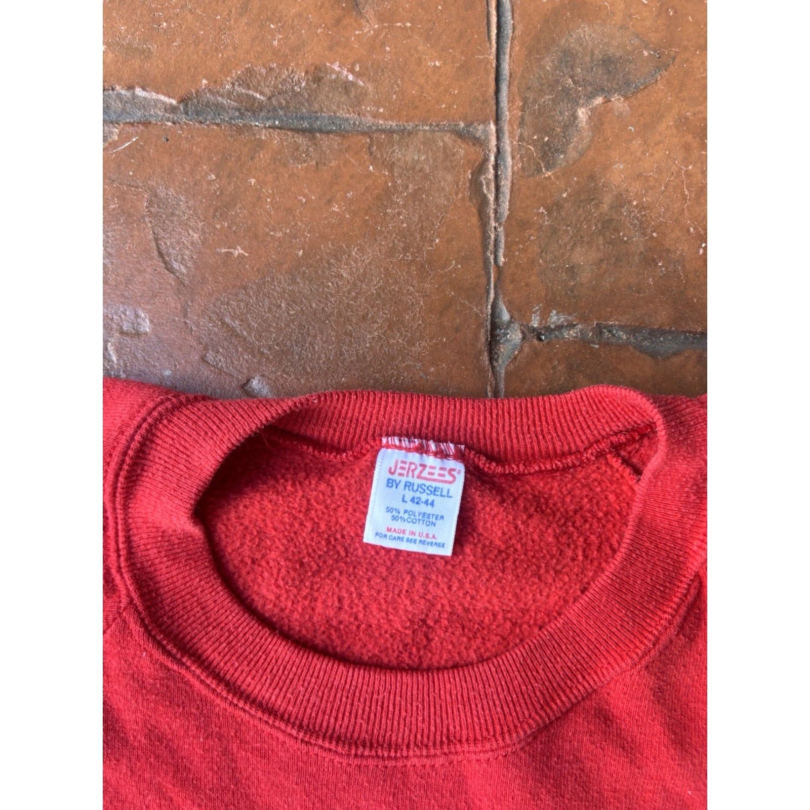 Jerzees VINTAGE Jerzees Crewneck Sweatshirt by Russell Blank Large Blue USA Made - 80s Retro Sports Fleece Logo Pullover Men's Sweatshirt Size US L / EU 52-54 / 3 - 2 Thumbnail