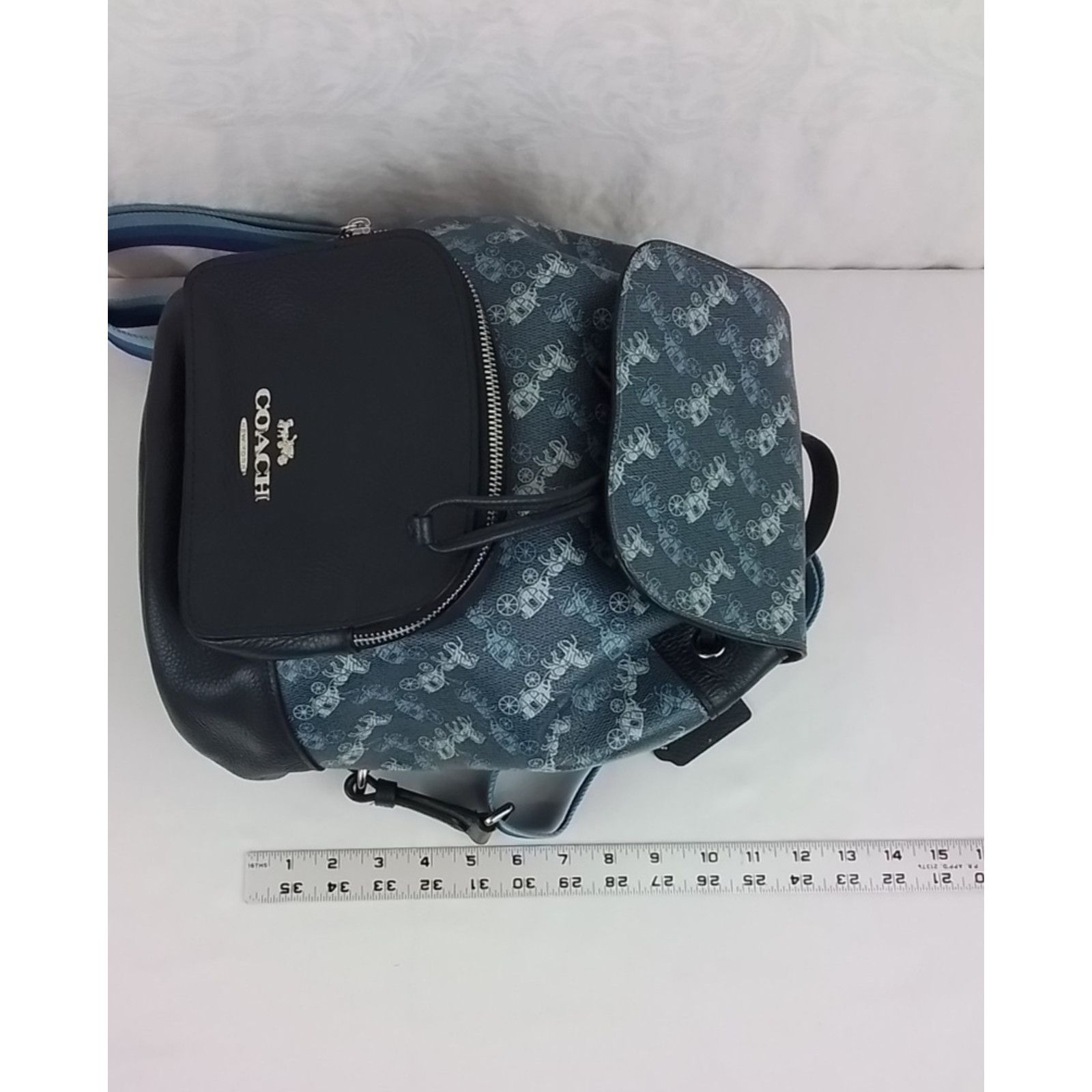 Coach Coach Jes Backpack Horse + Carriage Print Blue Drawstring Size ONE SIZE - 18 Thumbnail