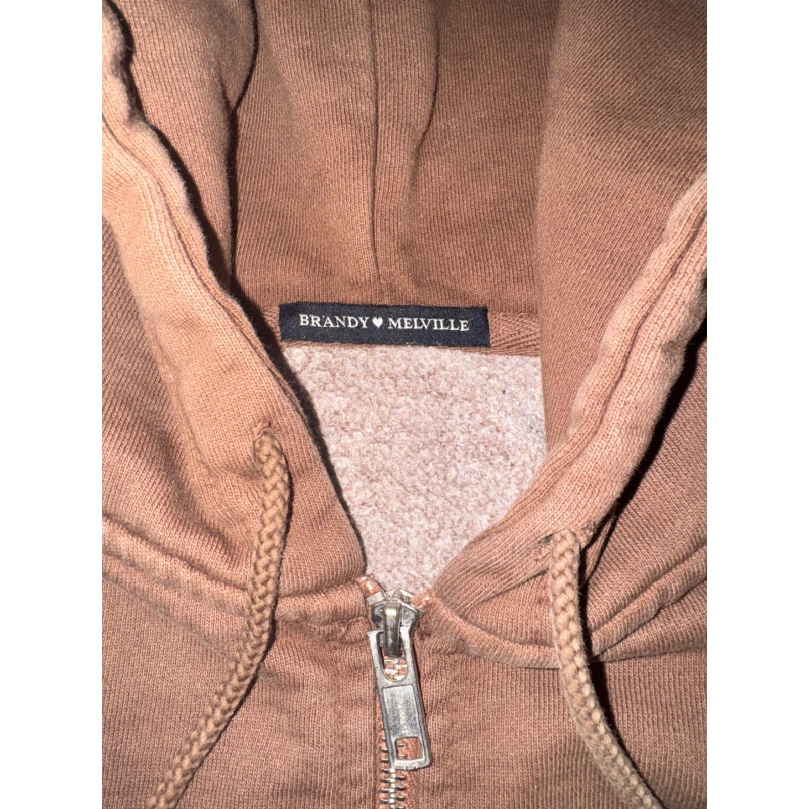 Brandy Melville Brandy Melville Hoodie – Full Zip – Brown – XL – Oversized – Women – Activewear – 26x26 – Fall Winter – Solid – 26” pit-to-pit x 26” length Size XL / US 12-14 / IT 48-50 - 2 Thumbnail