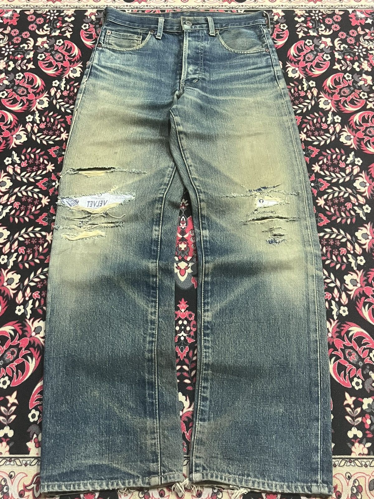 Levi's Levi’s 503BXX Big E Blue Mud Washed Distressed Selvedge Jean Size US 29 - 1 Thumbnail