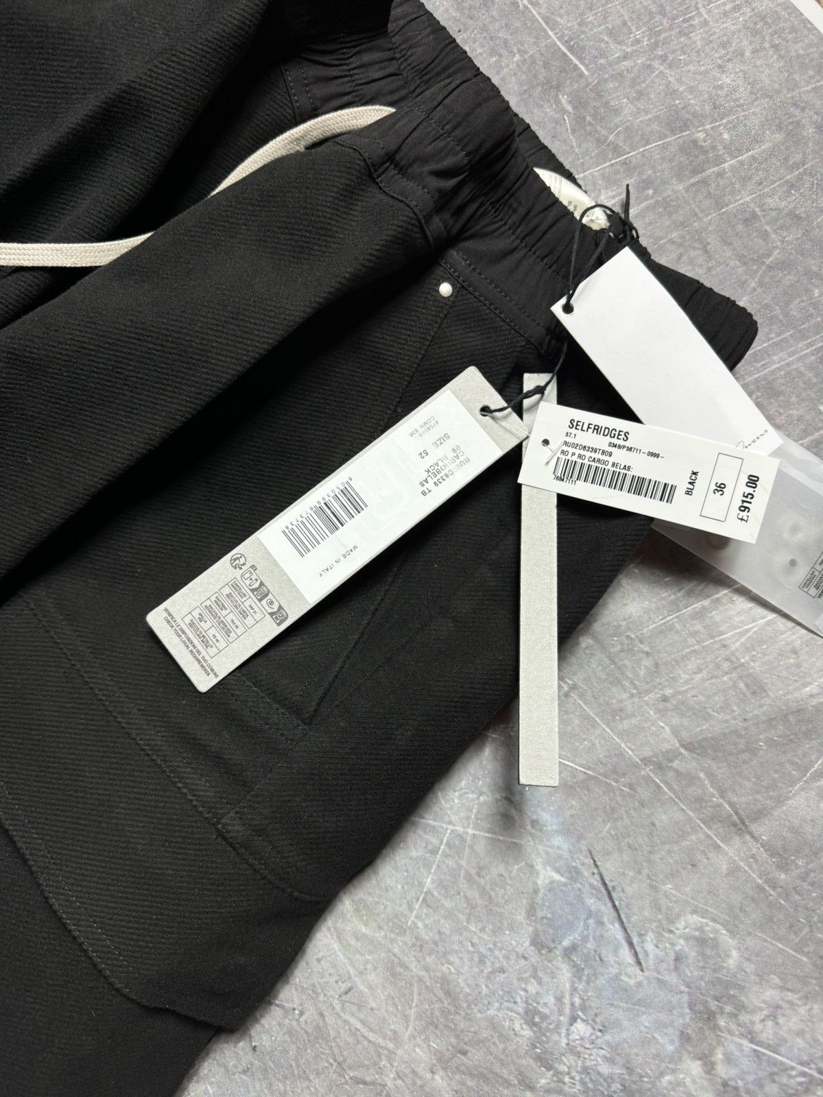 Rick Owens Rick Owens Porterville Wide Leg Cargo Bela Pants in Black Size US 36 / EU 52 - 8 Thumbnail