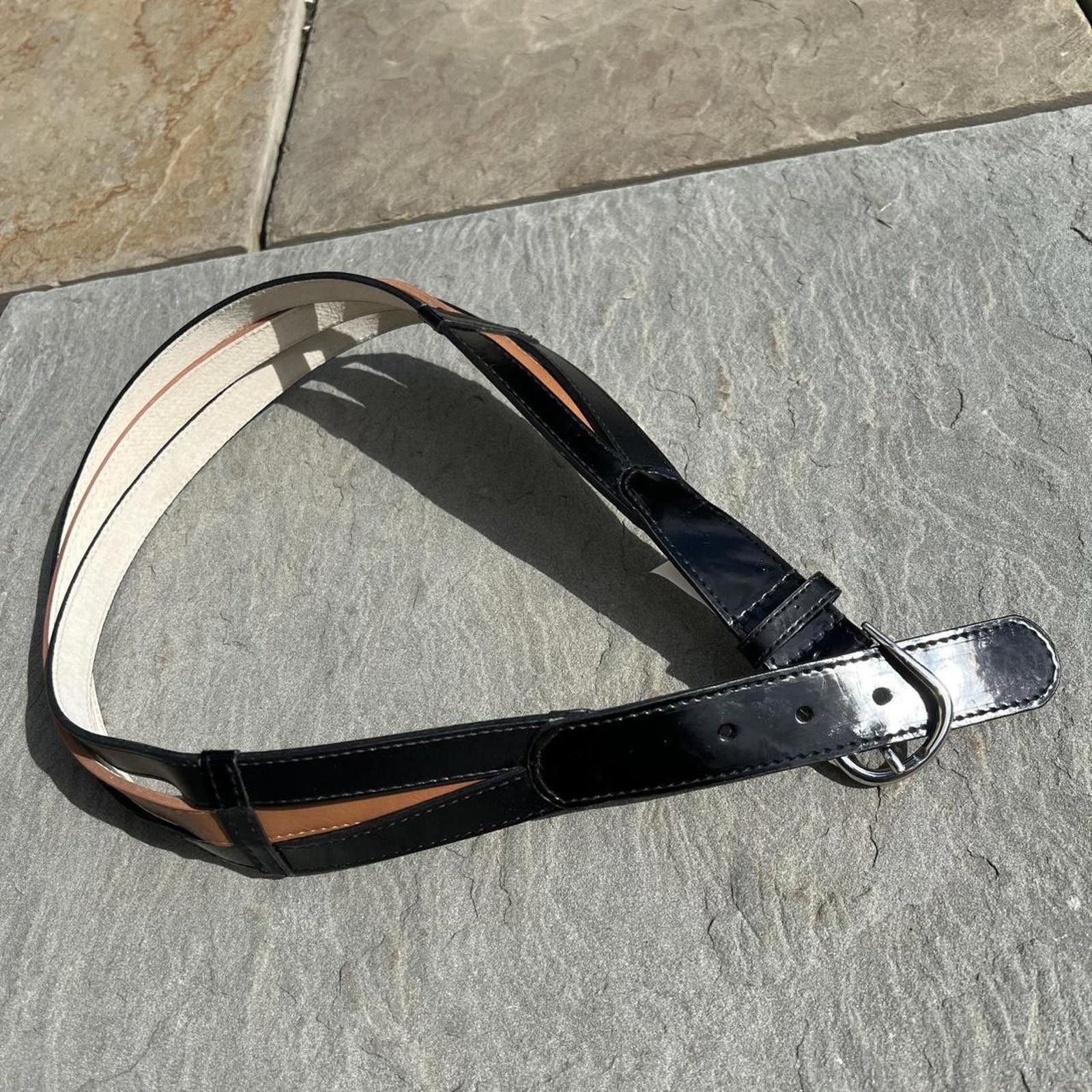 White House Black Market Black and Tan Triple Braid Belt Size ONE SIZE - 3 Thumbnail