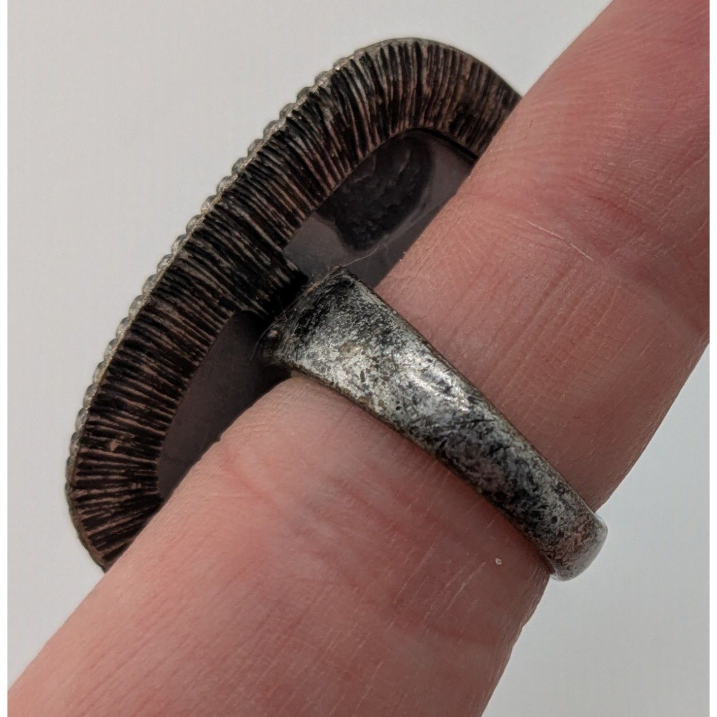 Other Vintage Tiger Stripe Statement Ring With Antiqued Silver-Ton Size ONE SIZE - 8 Thumbnail