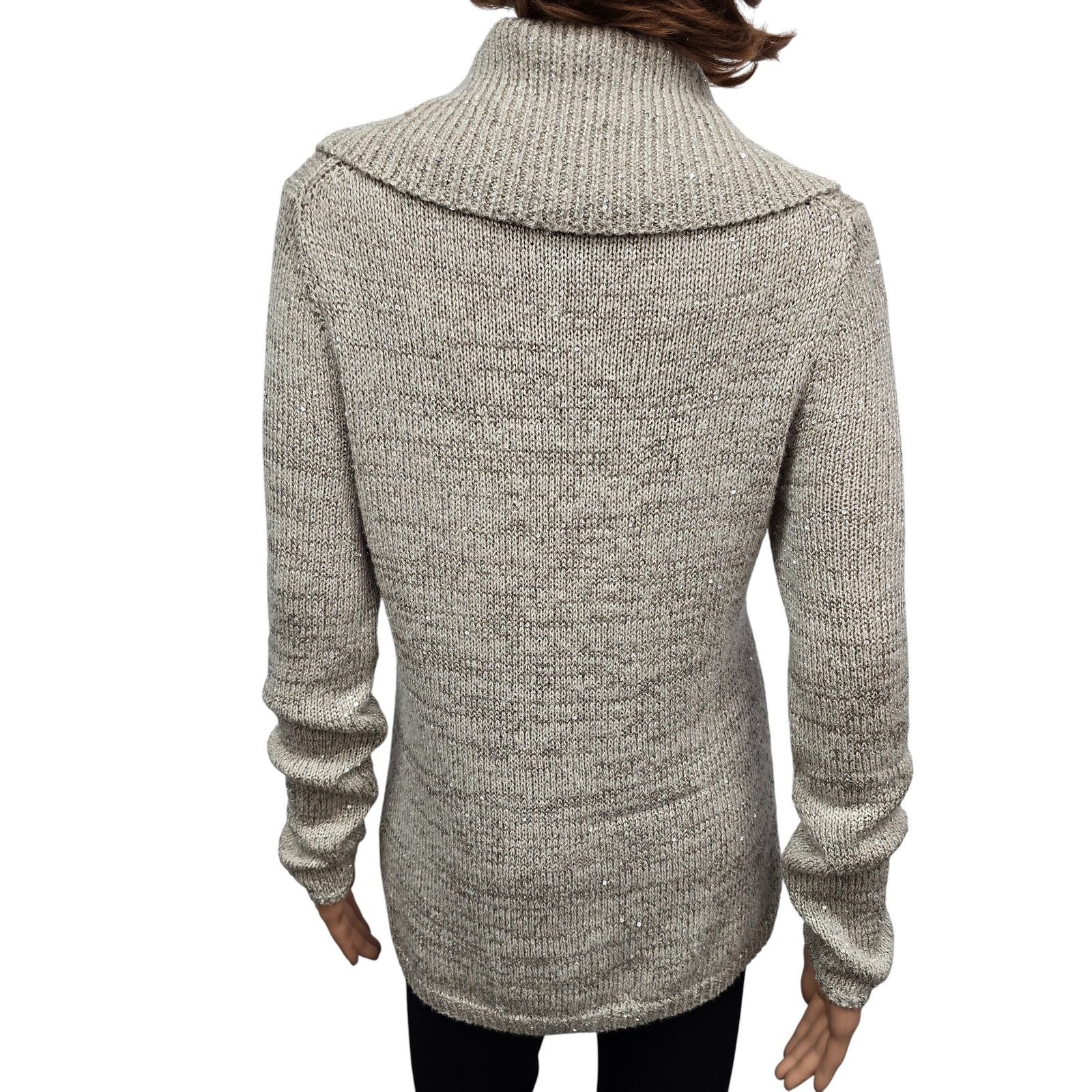 White House Black Market White House Black Market Sequin Sweater Cowl Neck XS Sparkle Size XS / US 0-2 / IT 36-38 - 8 Thumbnail