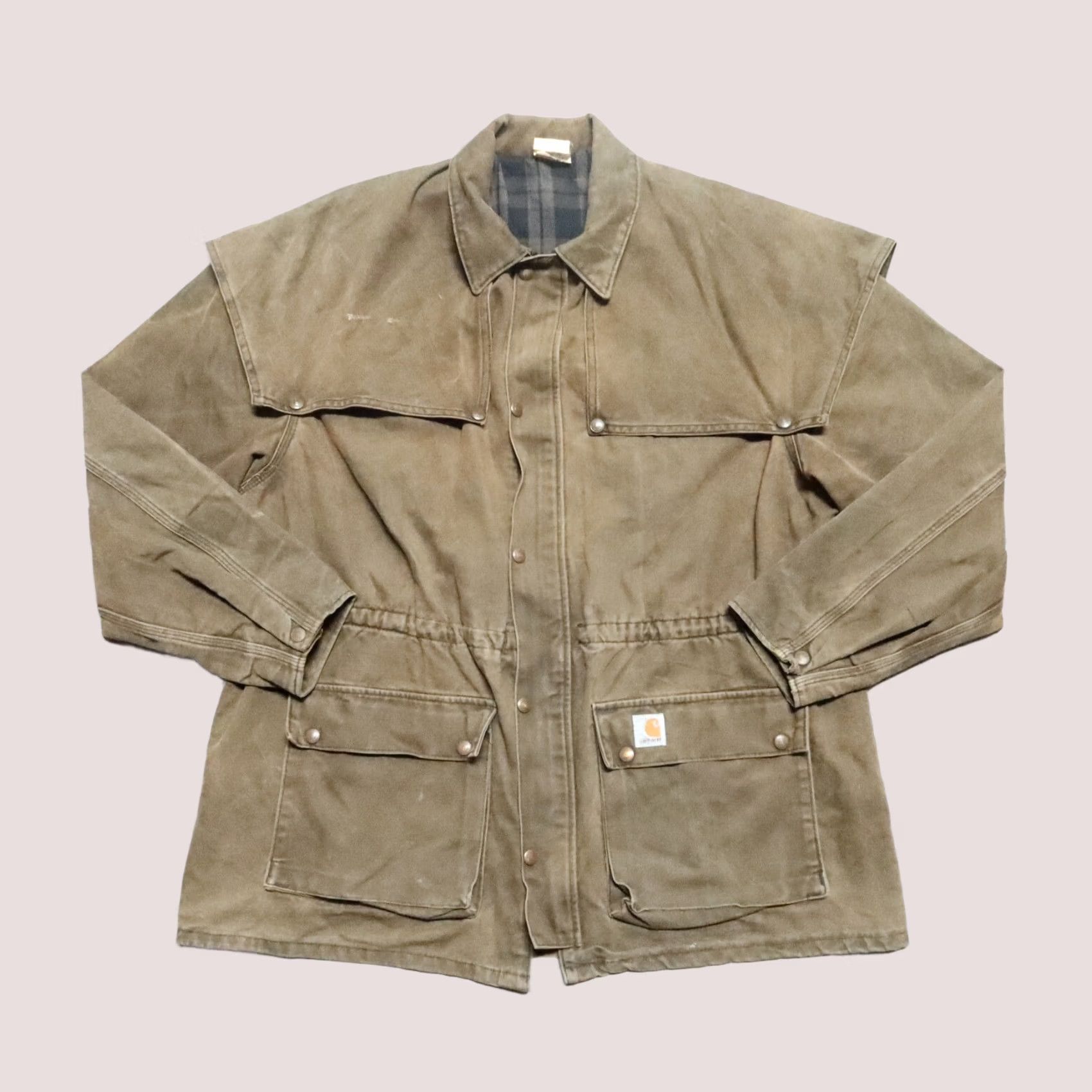 Carhartt VINTAGE Carhartt Jacket Canvas Duster Distressed XL Green Men Vintage 90s Carhartt Canvas Duster Distressed Jacket XL Green Men Size US XL / EU 56 / 4 - 1 Thumbnail