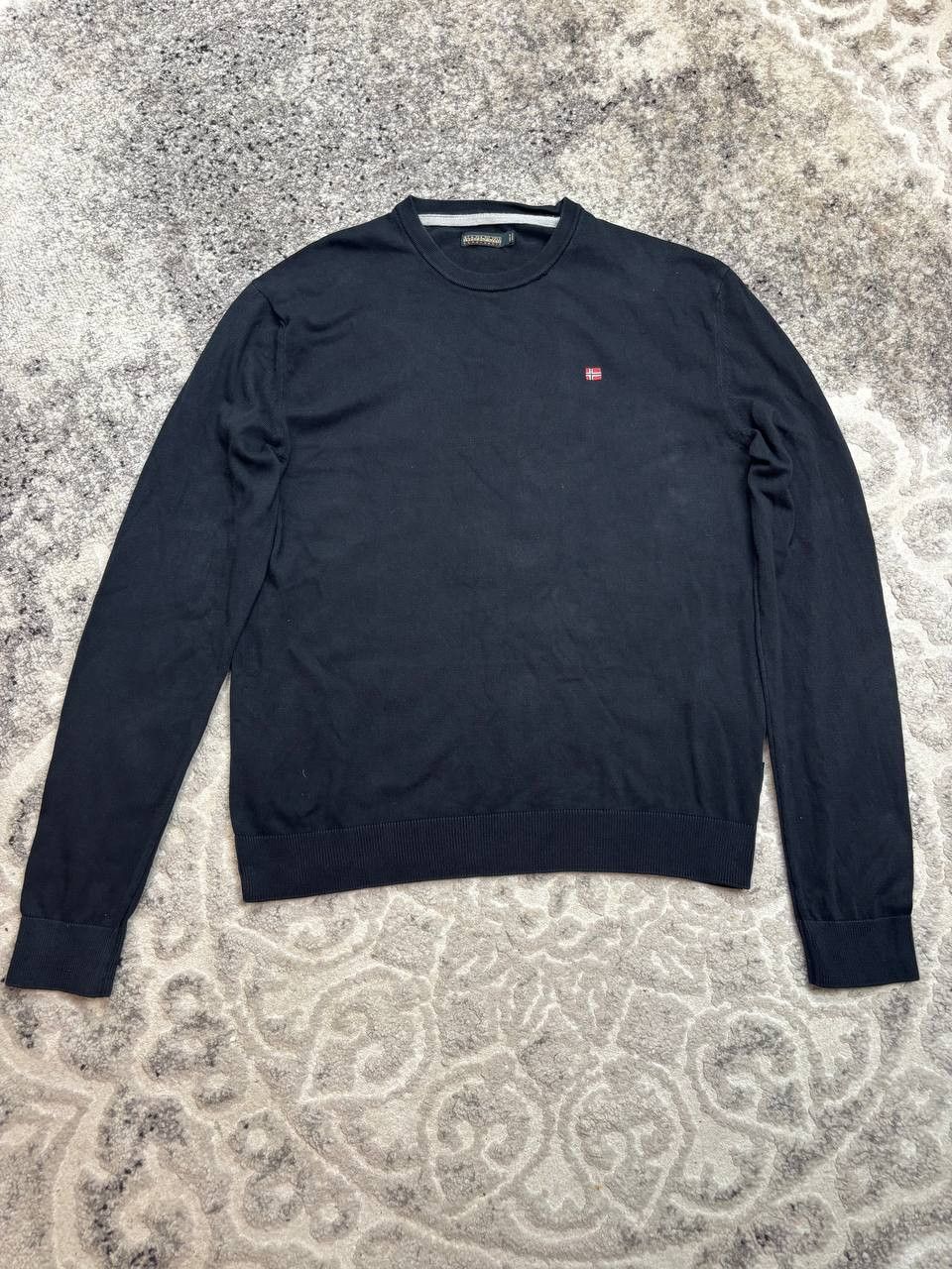 Napapijri Napapijri Black Cotton Knit Pullover Logo Patch L Size US L / EU 52-54 / 3 - 6 Thumbnail