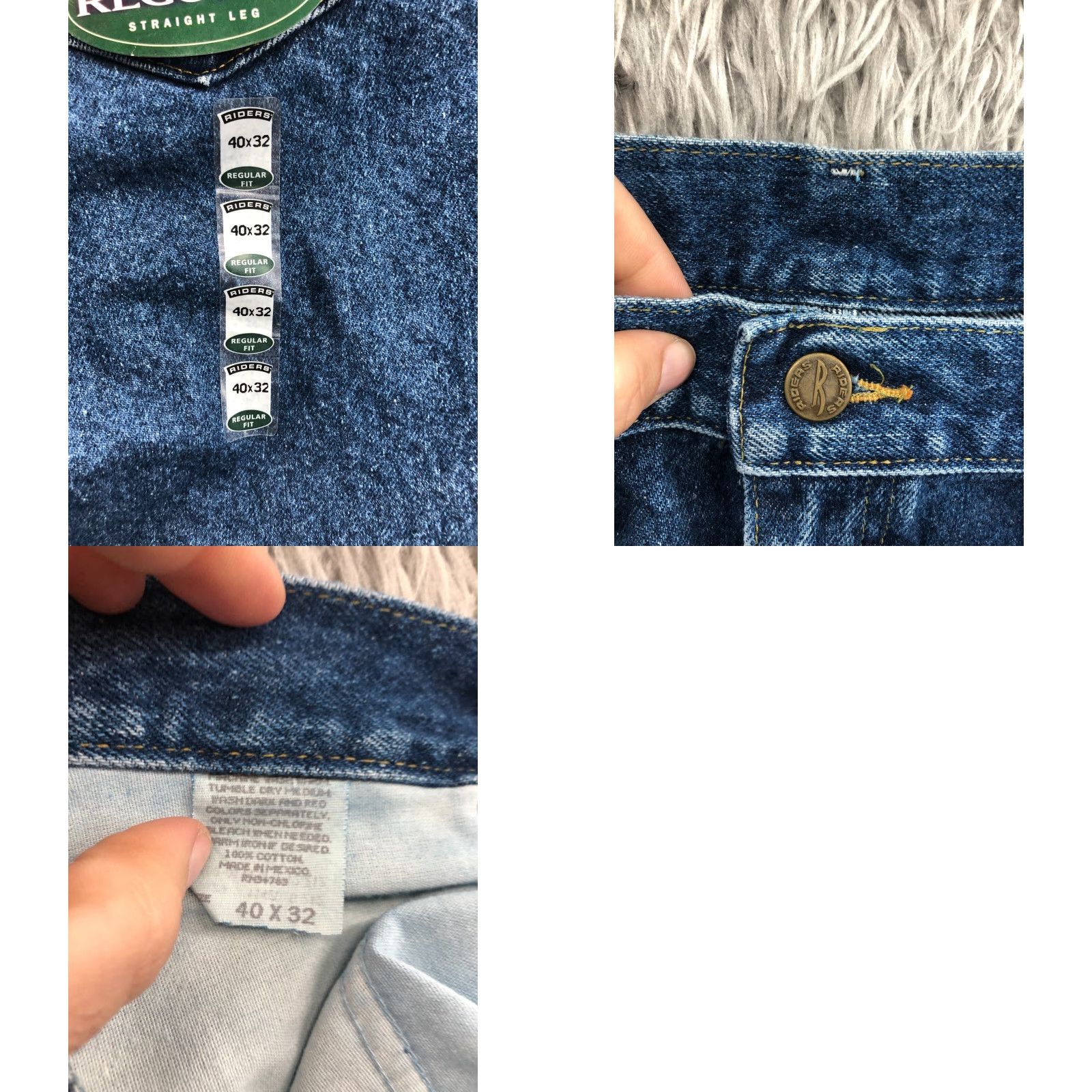 Lee Lee Riders Jeans Straight 40x32 Mens Medium Wash Blue Size US 40 / EU 56 - 8 Thumbnail