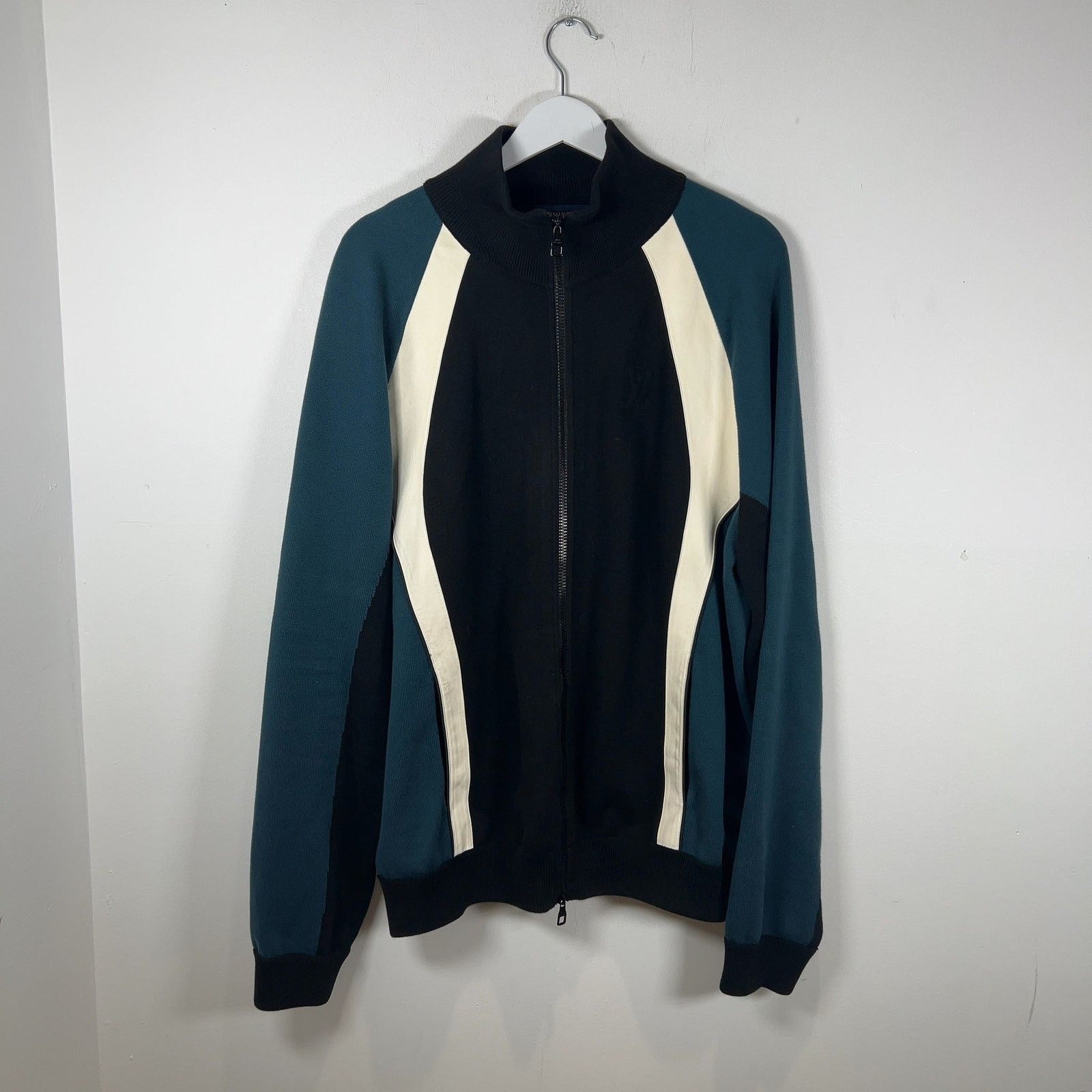 Louis Vuitton Louis Vuitton Color Block Leather/Knit Track Jacket Size US XXL / EU 58 / 5 - 1 Thumbnail