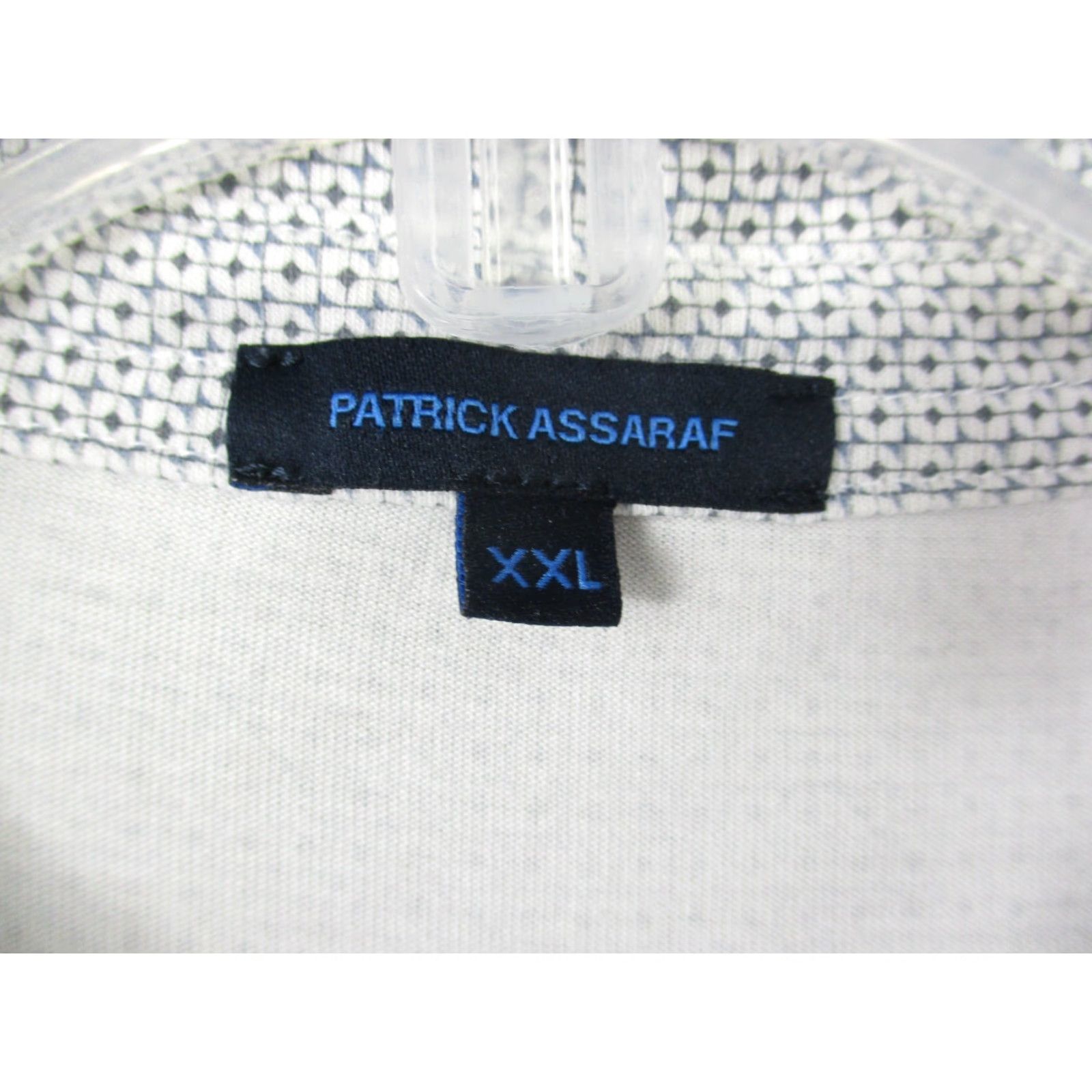 Vintage Patrick Assaraf Polo Shirt Mens 2XL White Gray Geometric Print Stretch Shirt Mens Size 2XL Polo Easy Care Size US XXL / EU 58 / 5 - 2 Thumbnail