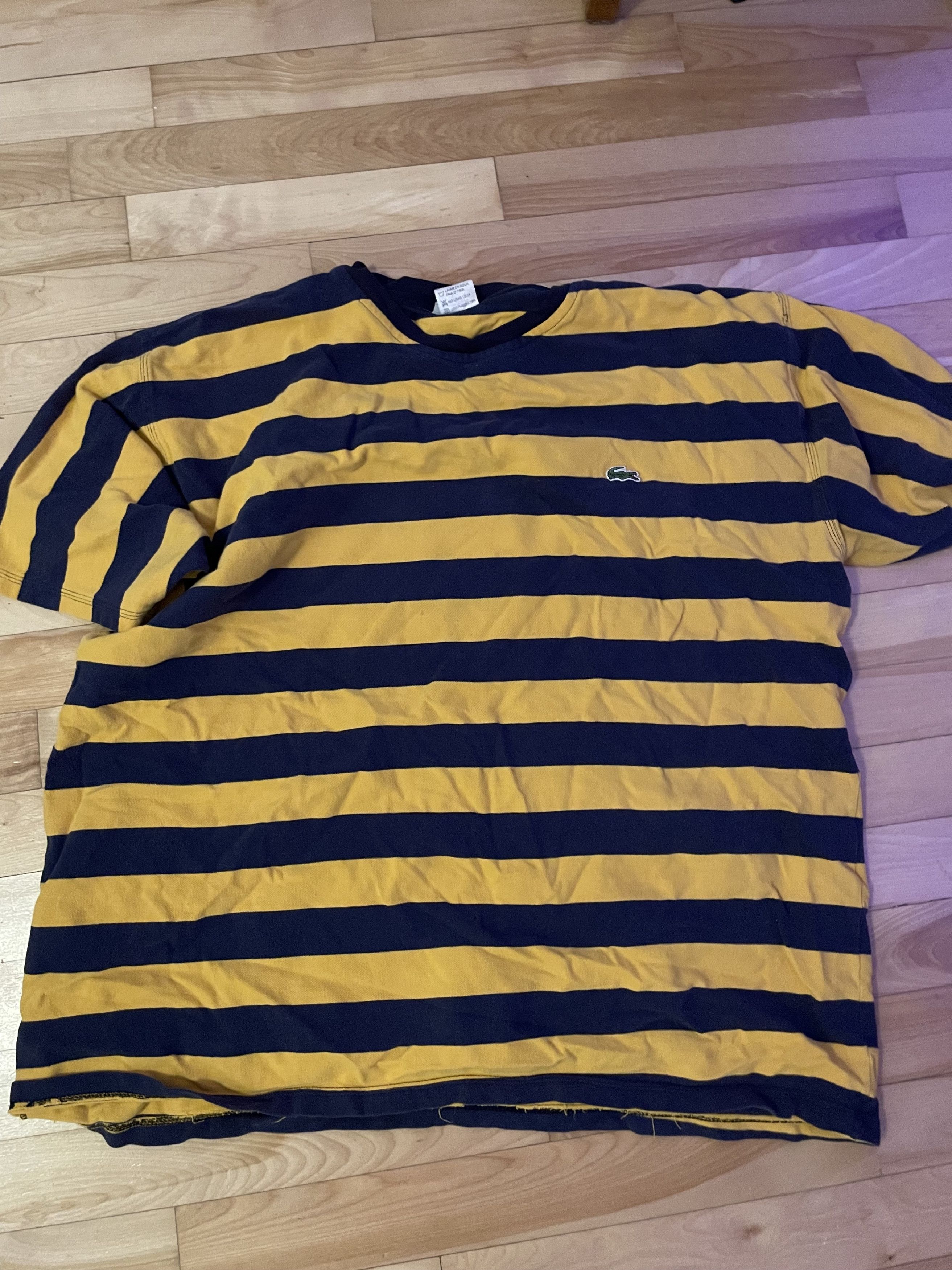 Lacoste Lacoste Striped Black and Yellow T-Shirt Size US L / EU 52-54 / 3 - 1 Preview