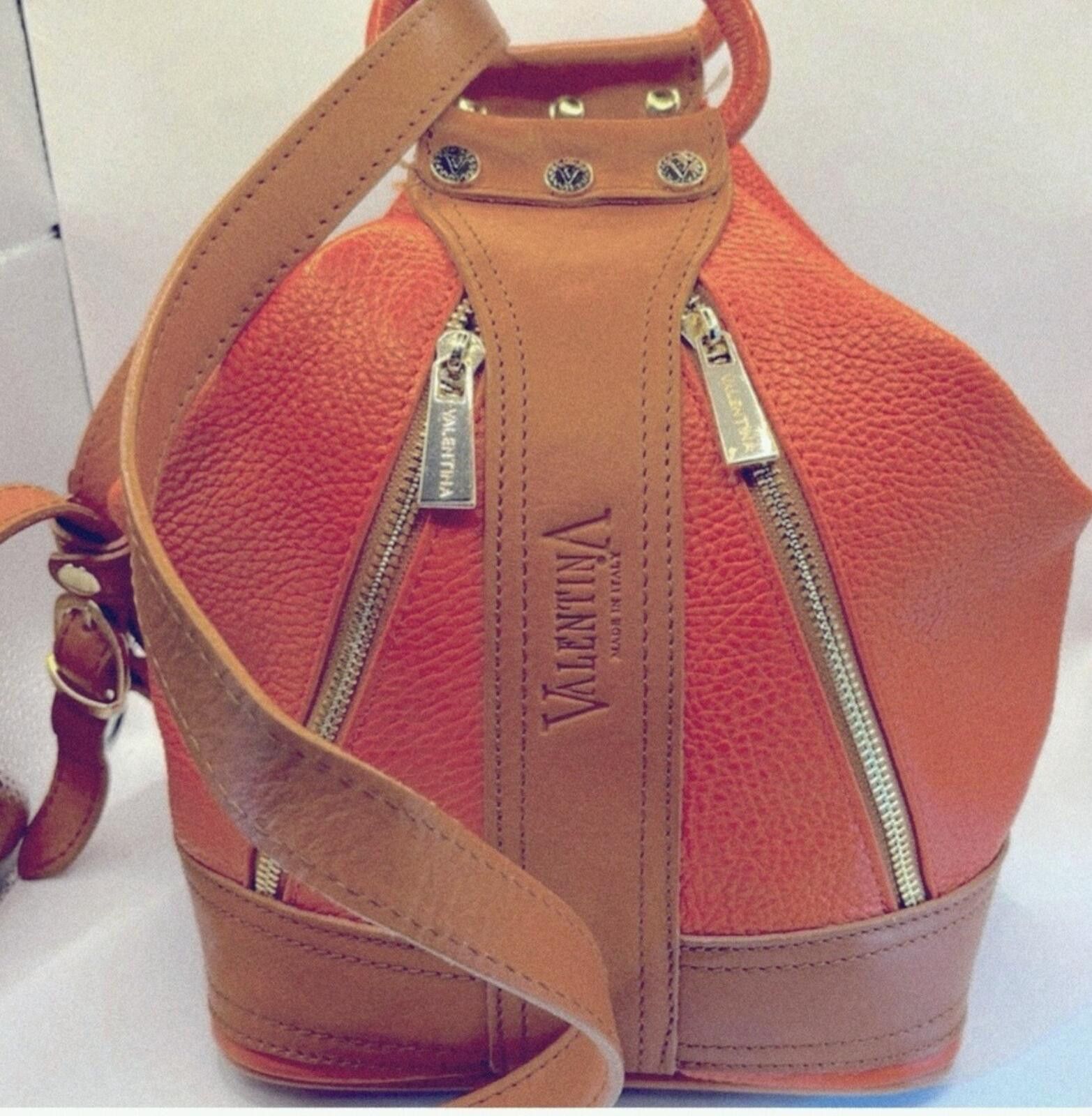 Valentino Valentina Backpack Shoulder Bag Leather Orange Italy Size ONE SIZE - 1 Thumbnail