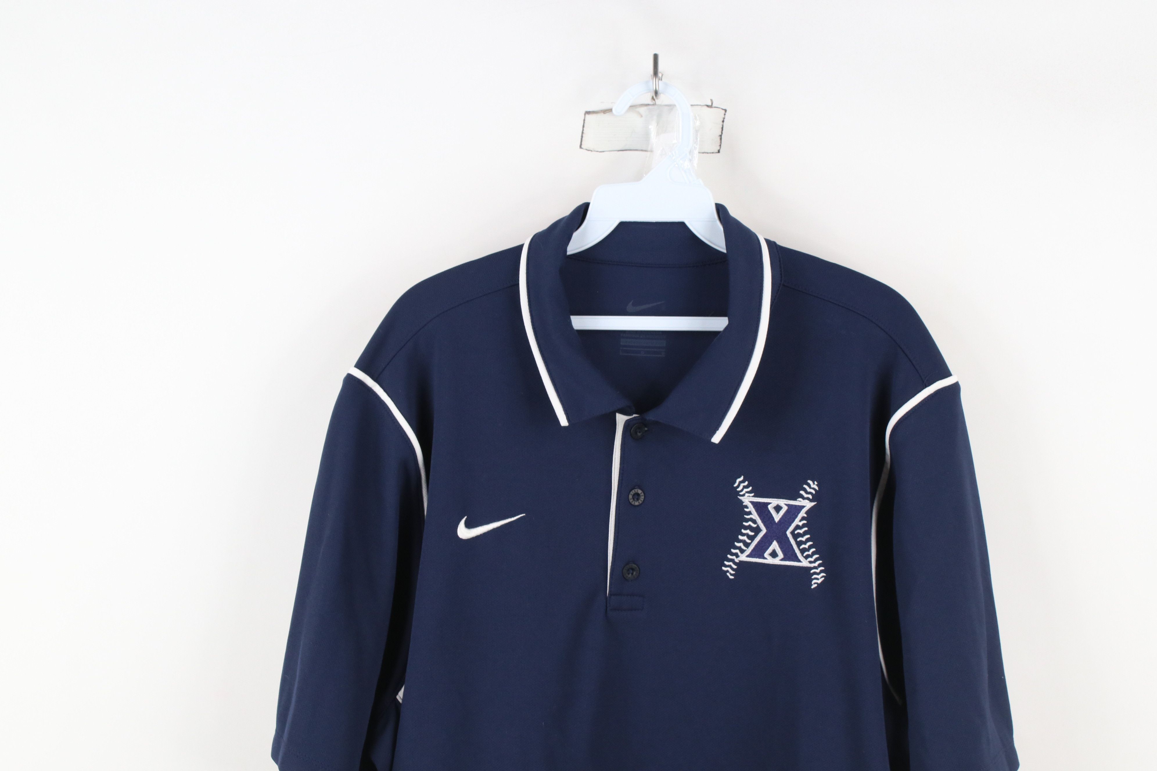 Nike × Vintage Nike Xavier University Baseball Short Sleeve Polo Shirt Size US L / EU 52-54 / 3 - 2 Thumbnail