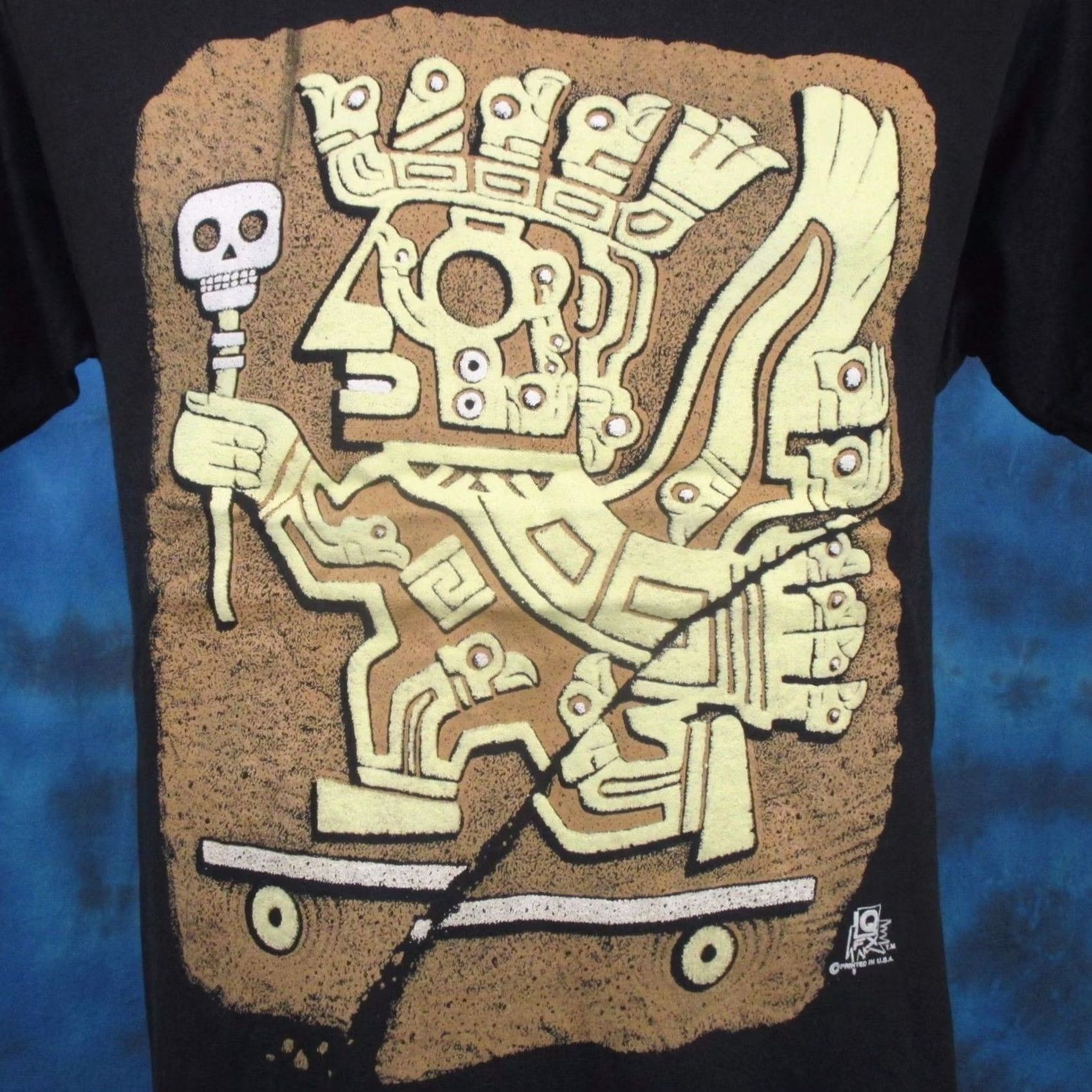 Vintage vtg SUN GOD VIRACOCHA INCA Skateboard T-Shirt SMALL Screen Stars Crew Neck Black 80s 90s Vintage Men Short Sleeve Cotton Polyester Puffy Print Size US S / EU 44-46 / 1 - 2 Thumbnail