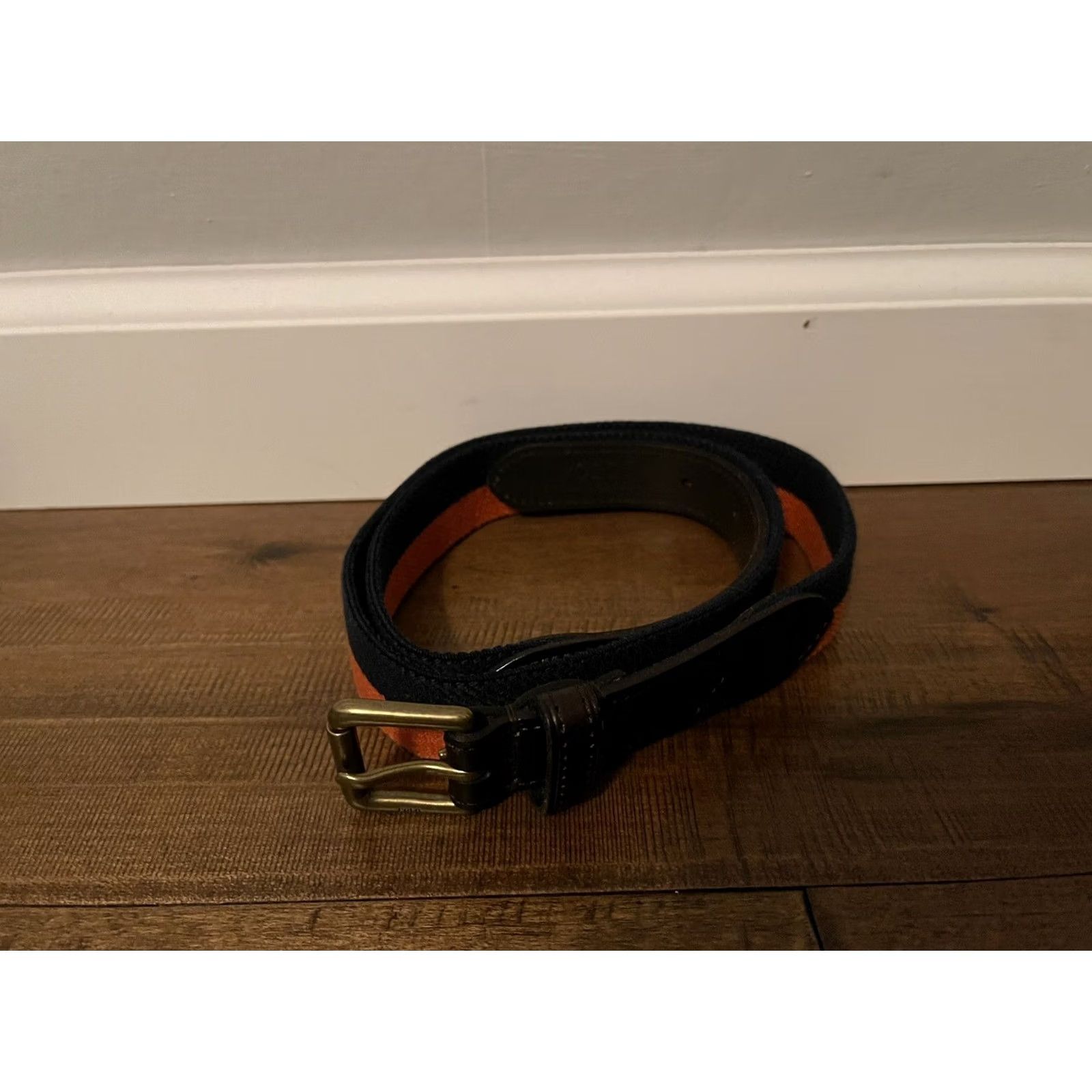 Polo Ralph Lauren Polo Ralph Lauren Golf Belt - Men's 36/90 - Orange Navy Grosgrain Stretch Preppy Leather Trim Size US M / EU 48-50 / 2 - 4 Thumbnail