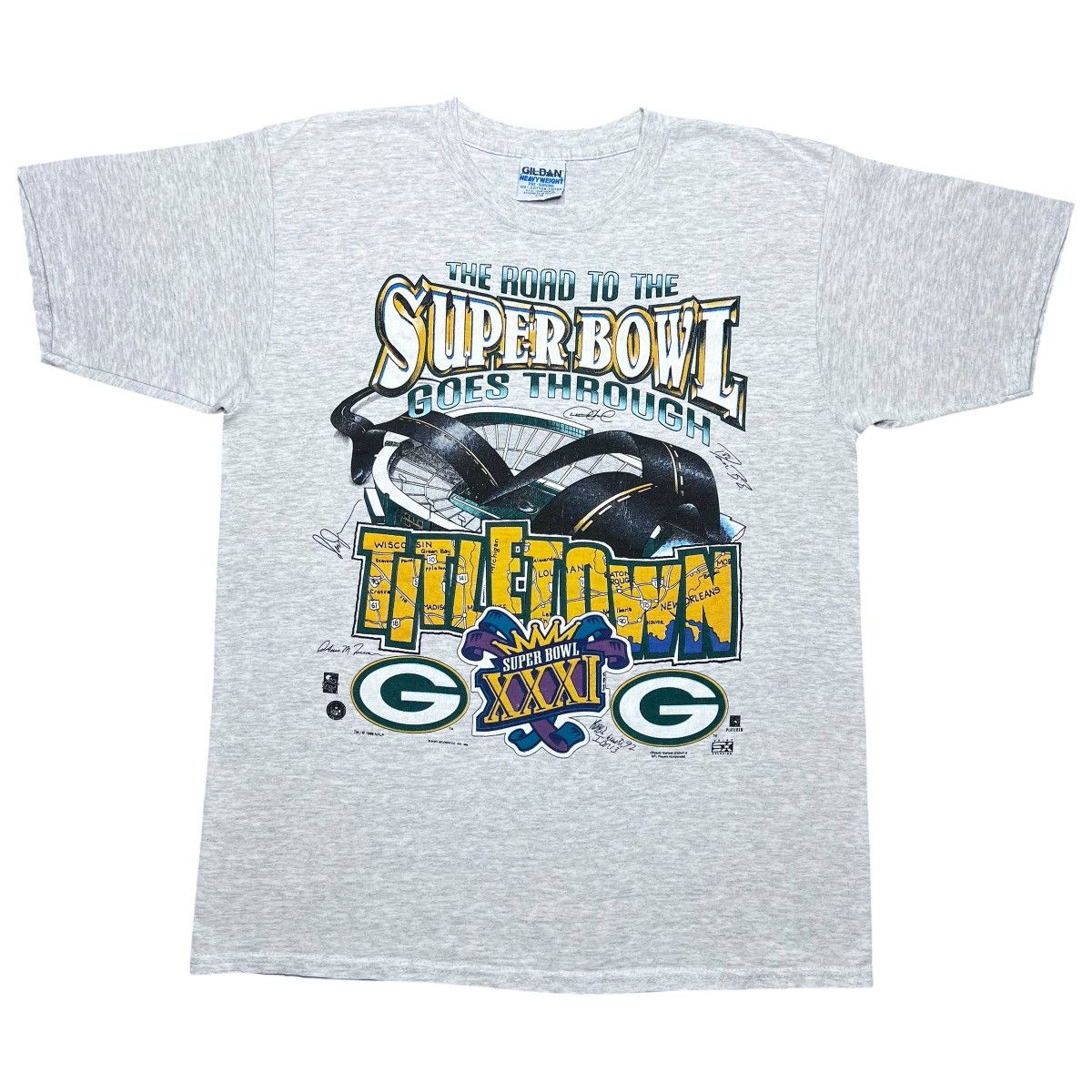 NFL × Vintage 1996 NFL Green Bay Packers Road To Super Bowl Xplosion Tee Size US L / EU 52-54 / 3 - 1 Thumbnail