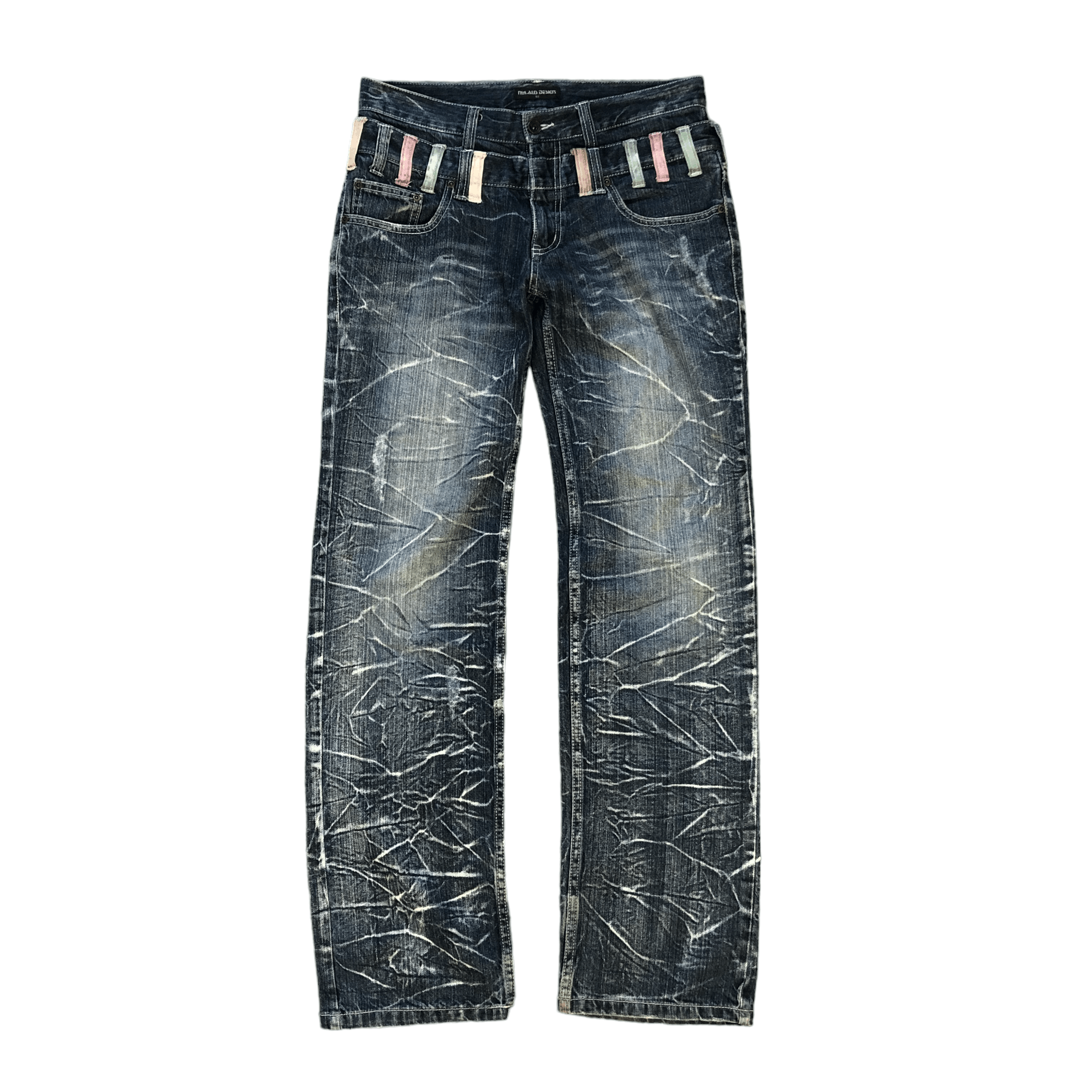 Japanese Brand NYLOUS DESIGN LIMITED EDITION DOUBLE WAIST DENIM #5982-216 Size US 31 - 1 Thumbnail