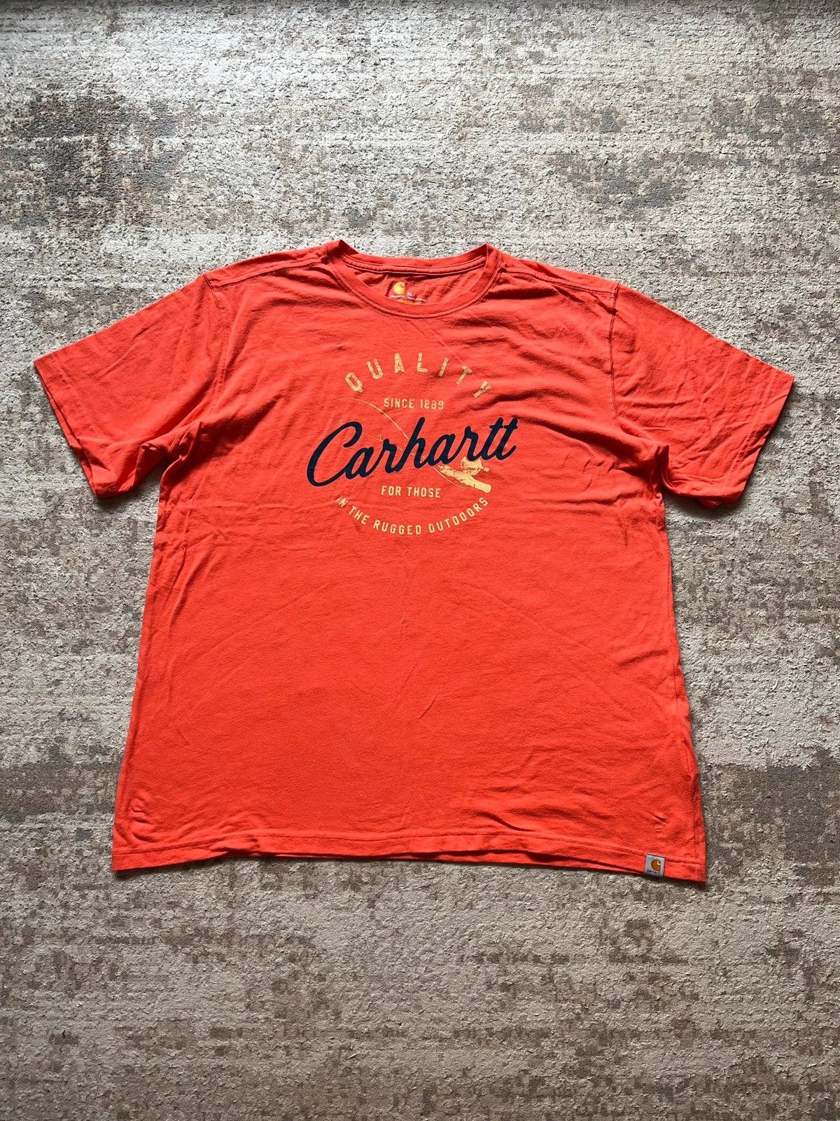 Carhartt Carhartt Sz XL 2020 Spring Fishing Print Orange T-Shirt Rare Size US XL / EU 56 / 4 - 1 Thumbnail
