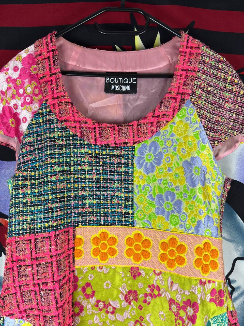 Boutique Moschino Moschino boutiqeue Luxury Patchwork Tweed Flare Dress Size12 Size L / US 10 / IT 46 - 3 Thumbnail