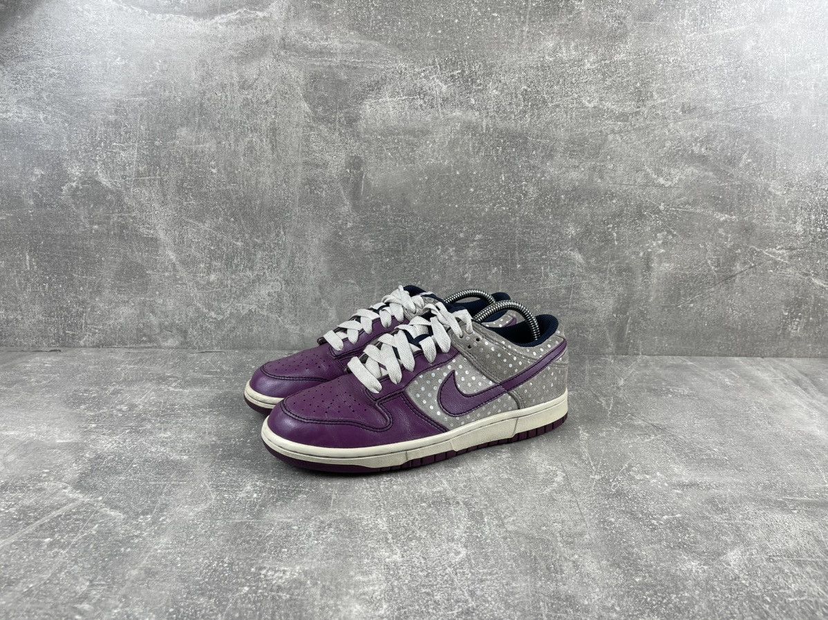 Nike × Vintage Nike Dunks Leather Sneaker Dot Purple Shoes 2009 Size US 9 / IT 39 - 1 Thumbnail