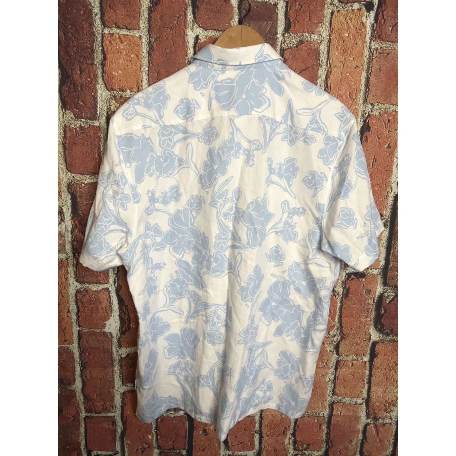 Ted Baker Ted Baker London Gophir Mens 4 Medium Short Sleeve Floral Linen Blend Shirt Size US M / EU 48-50 / 2 - 4 Thumbnail