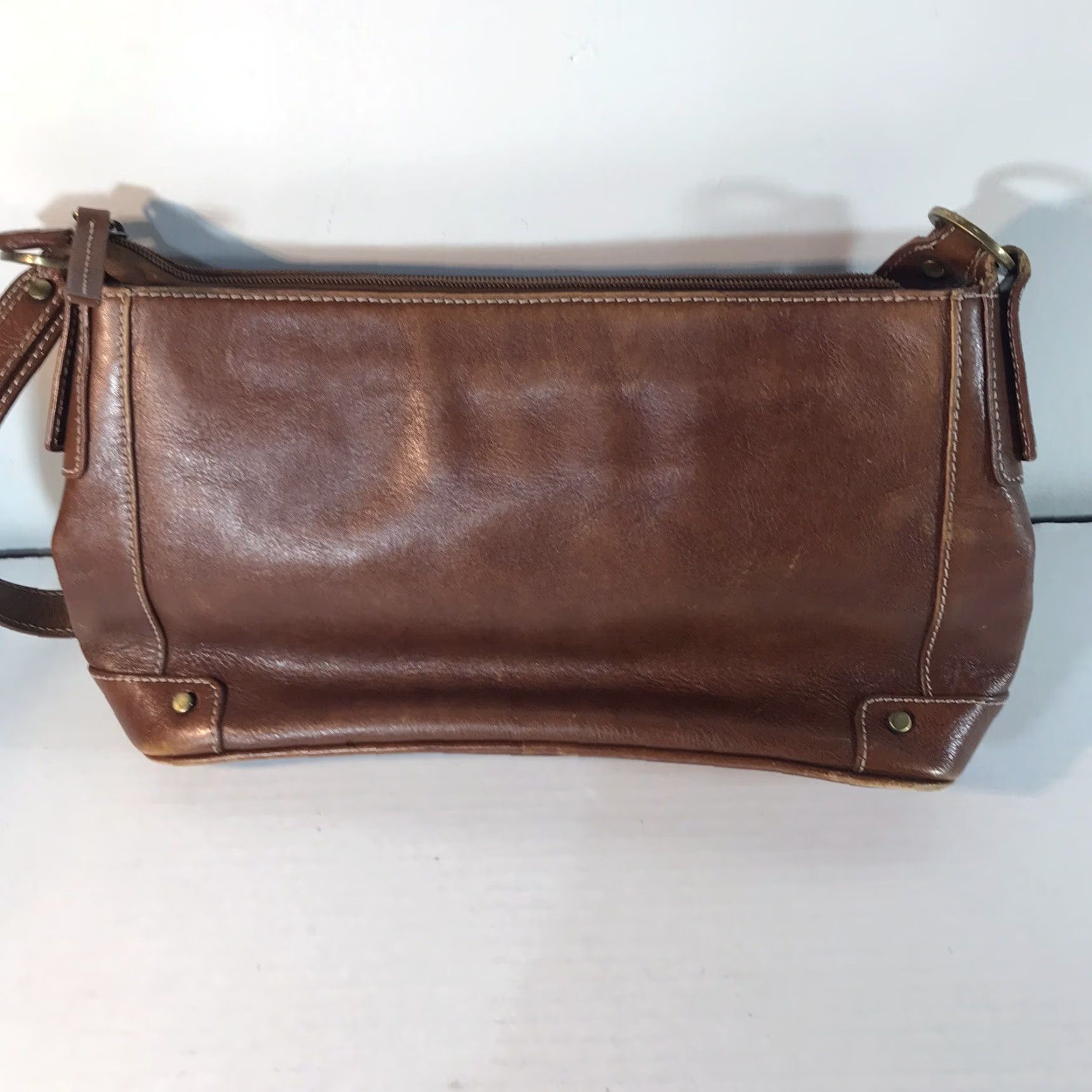 Etienne Aigner VINTAGE Etienne Aigner Leather Shoulder Bag Womens Medium Brown Pockets Organizer 90s Size ONE SIZE - 4 Thumbnail