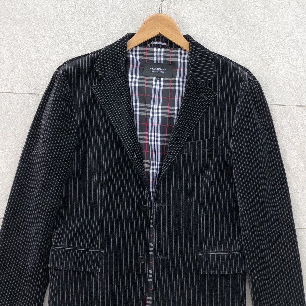 Burberry Burberry Black Label Men’s Velvet Lined Novacheck Blazer Size US M / EU 48-50 / 2 - 2 Thumbnail