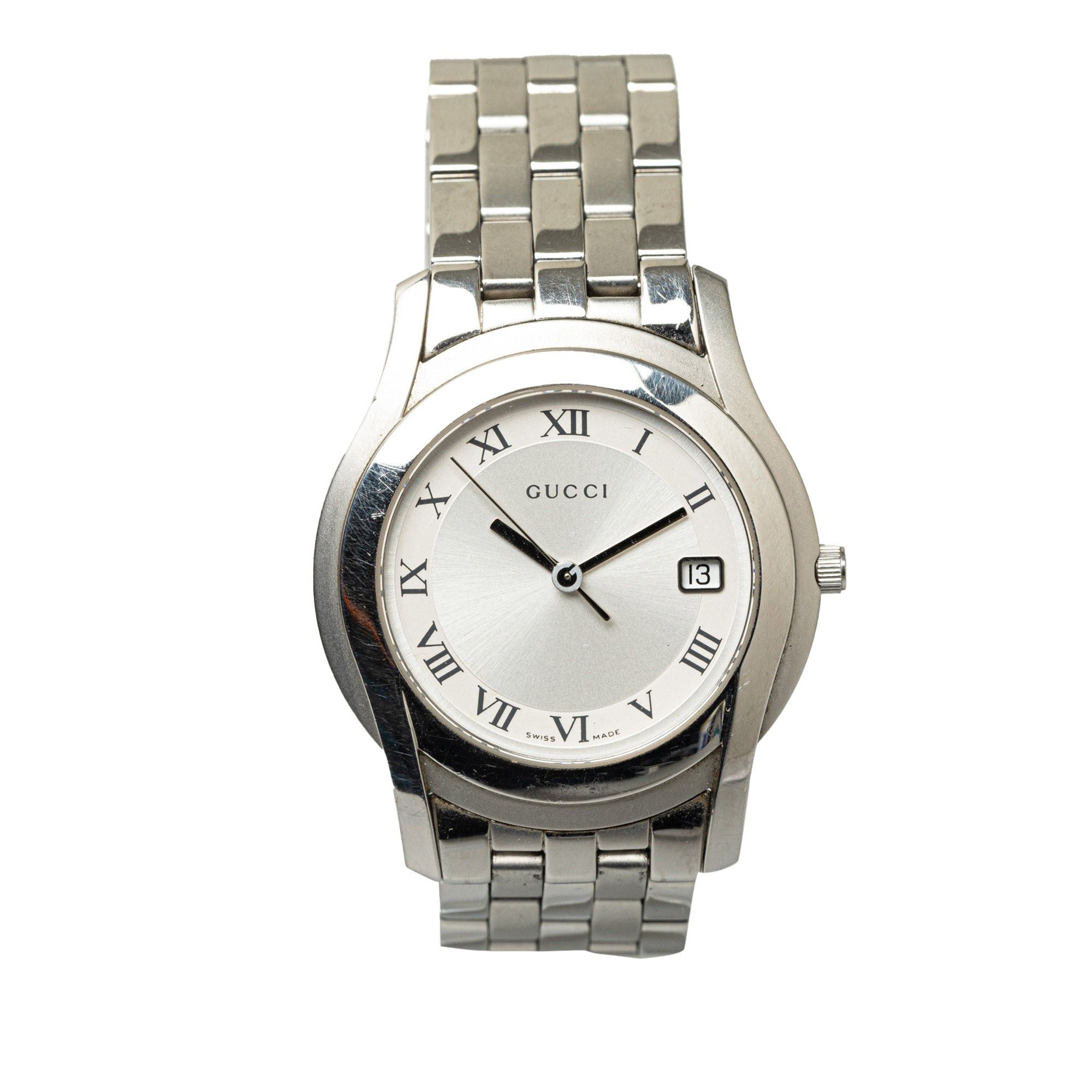 image of Gucci Quartz Stainless Steel 5500 Watch in Silver, Women's