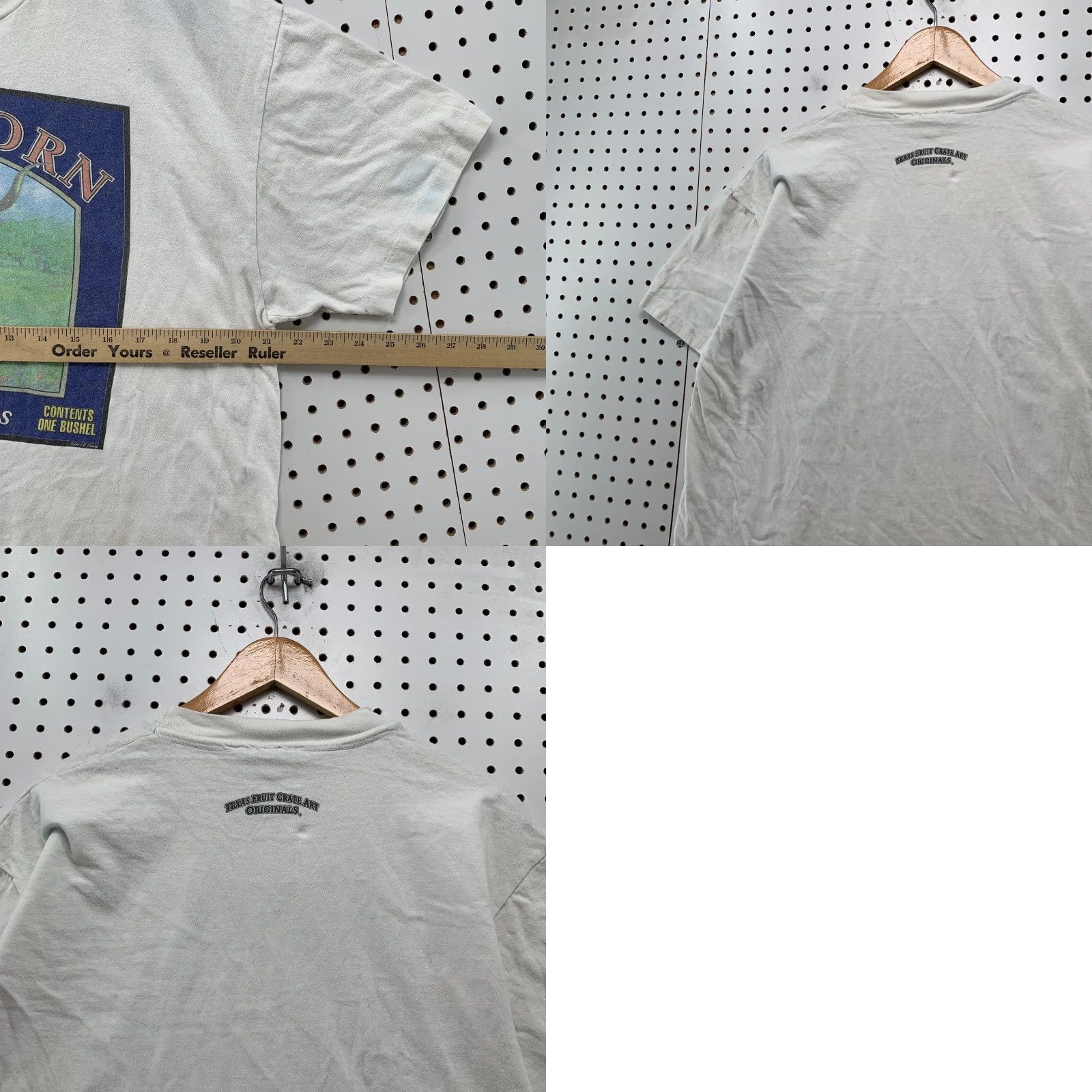 Vintage VINTAGE Longhorn Bull Texas Shirt Men M White USA Texas Art Fruit Crate USA Size US M / EU 48-50 / 2 - 9 Thumbnail