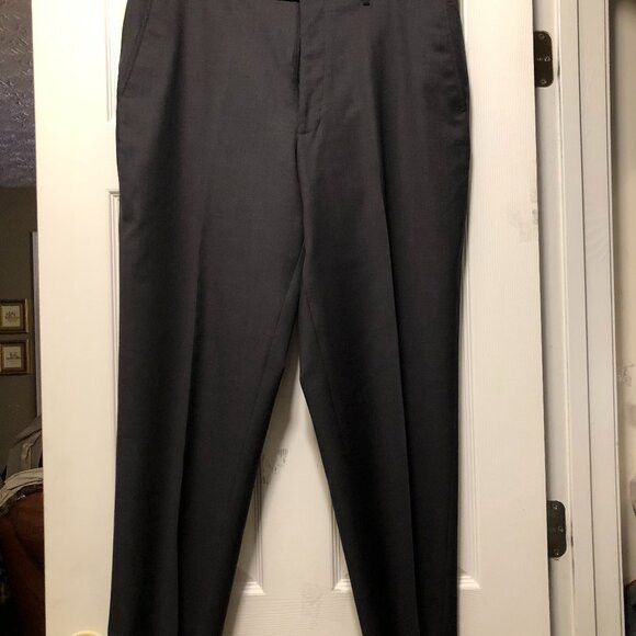 Other Adolfo men's new charcoal 100%wool dress pants size: 38/31 Size 38R - 1 Thumbnail