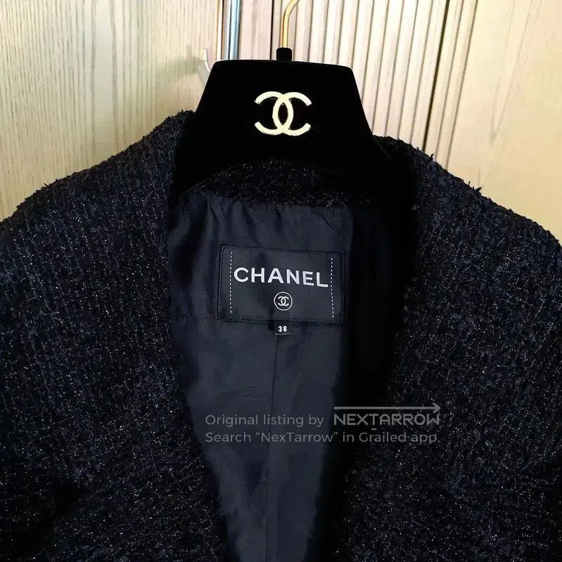 Chanel Chanel Black Cotton Blend Tweed Jacket . Size S / US 4 / IT 40 - 7 Thumbnail