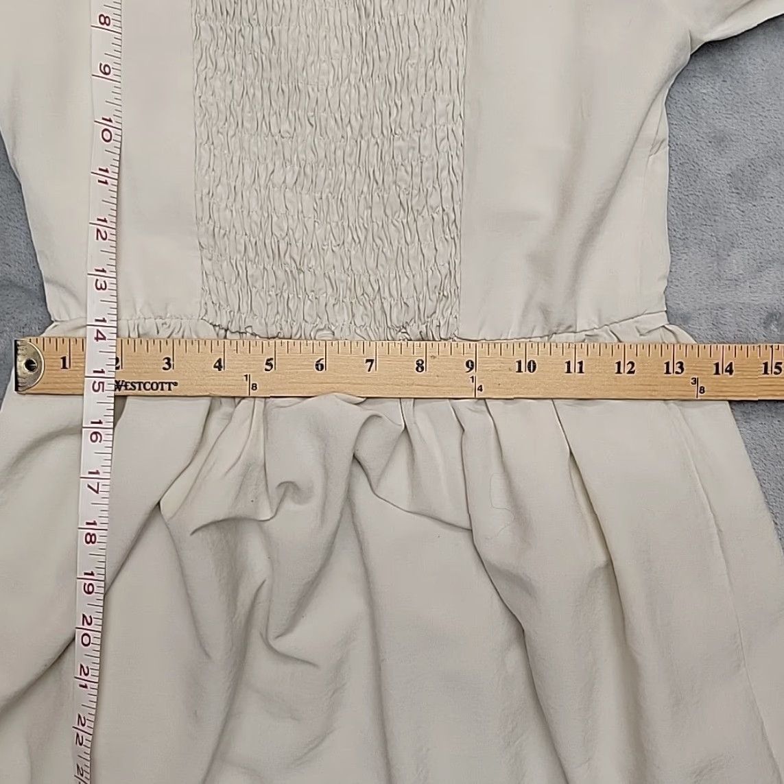 Vintage VINTAGE Scarlet Darkness Dress Womens S Ivory Lace Up Puff Sleeve Cottagecore Milk Maid Size S / US 4 / IT 40 - 6 Thumbnail