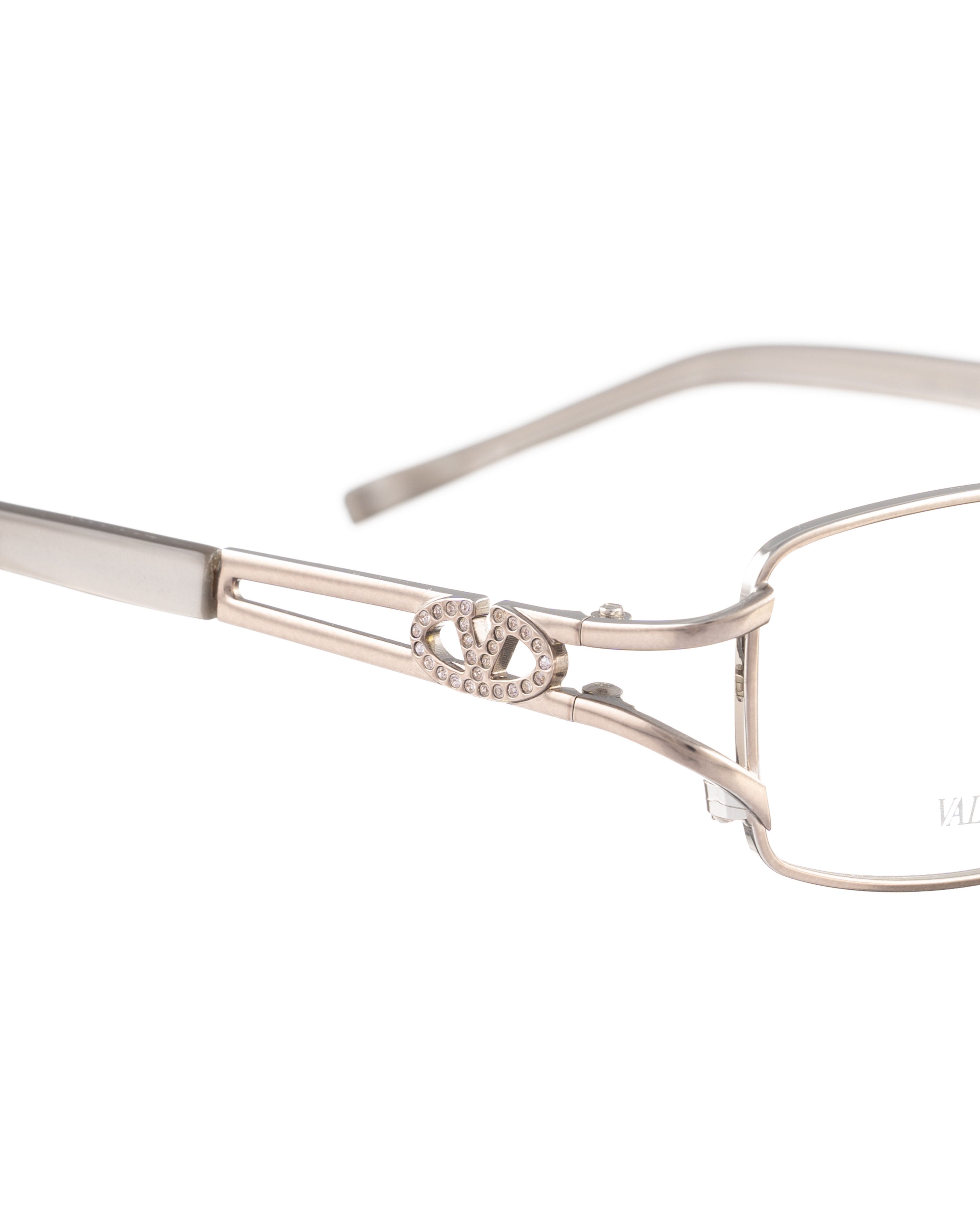 Valentino Valentino 00s Silver Glasses with Rhinestones Logo Size ONE SIZE - 2 Thumbnail
