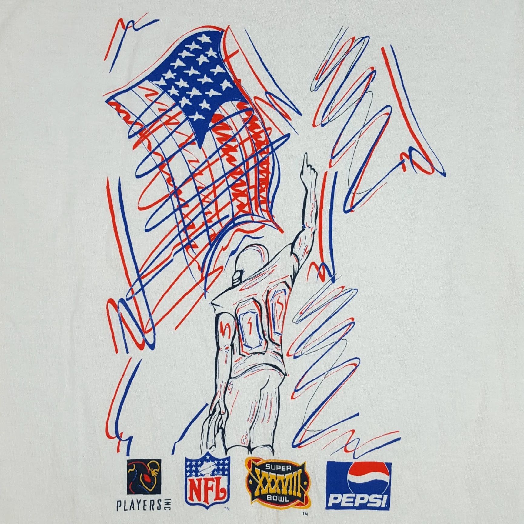 NFL Vintage 2004 Super Bowl 38 Patriots Football NFL Men's XL Y2K T Shirt XXXVIII Size US XL / EU 56 / 4 - 3 Thumbnail