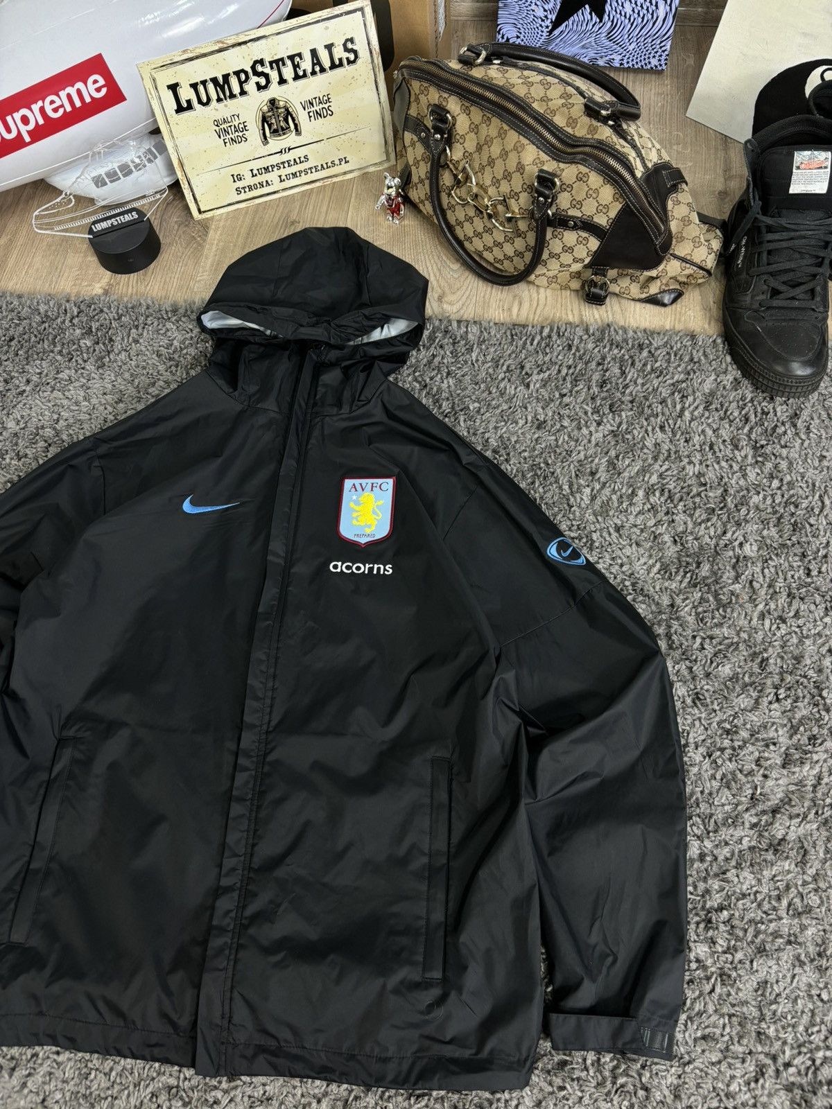 Nike Vintage Windbreaker Jacket Football Aston Villa Nike Nylon Size US M / EU 48-50 / 2 - 1 Thumbnail