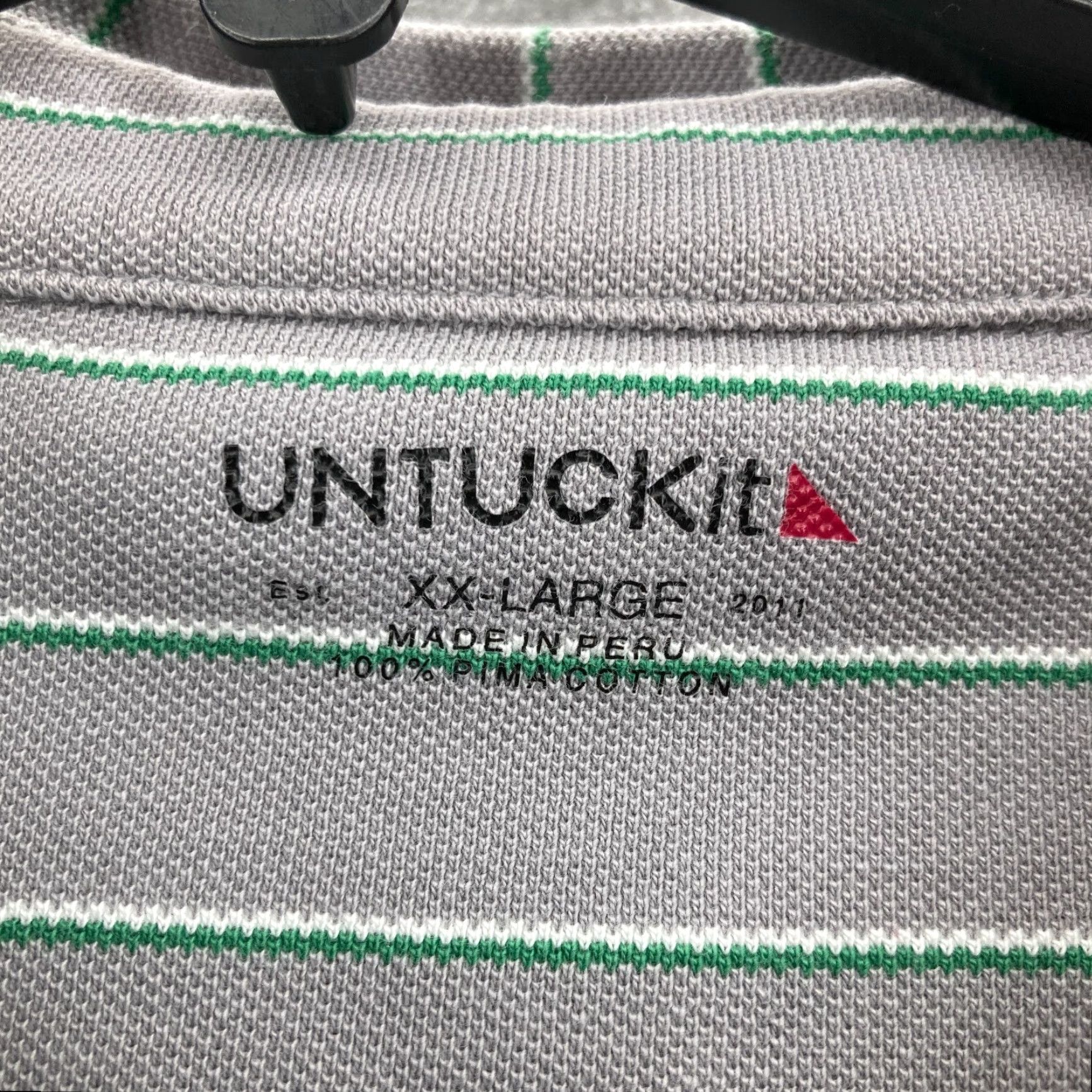 UNTUCKit UNTUCKit Argot Polo Shirt Mens 2XL Gray Striped Short Sleeve Pima Cotton Preppy Size US XXL / EU 58 / 5 - 4 Thumbnail