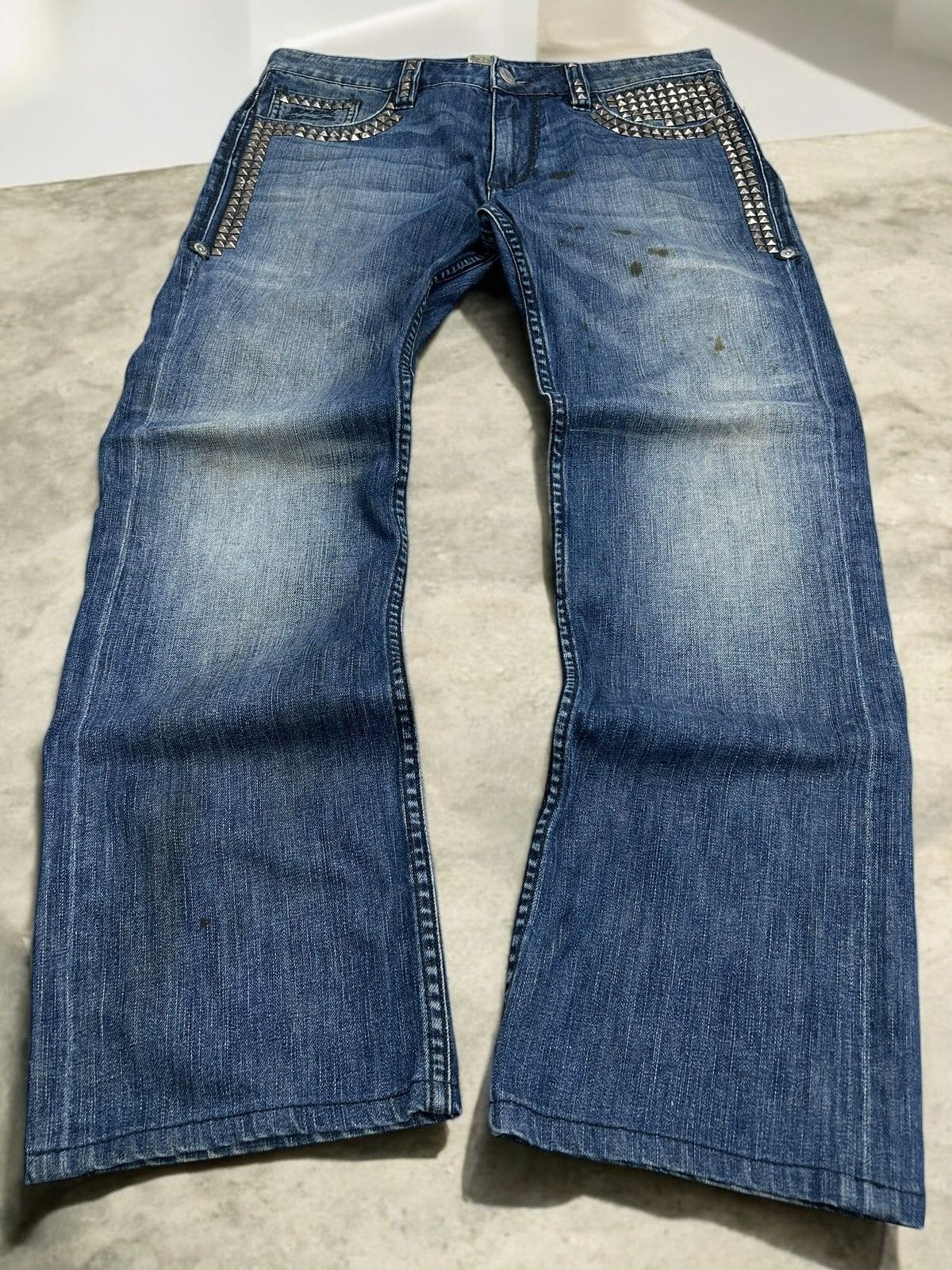 パンツ AFB REPAIRED STUDDED BAGGY PANTS Japanese Brand AFB REPAIRED STUDDED BAGGY PANTS | Grailed