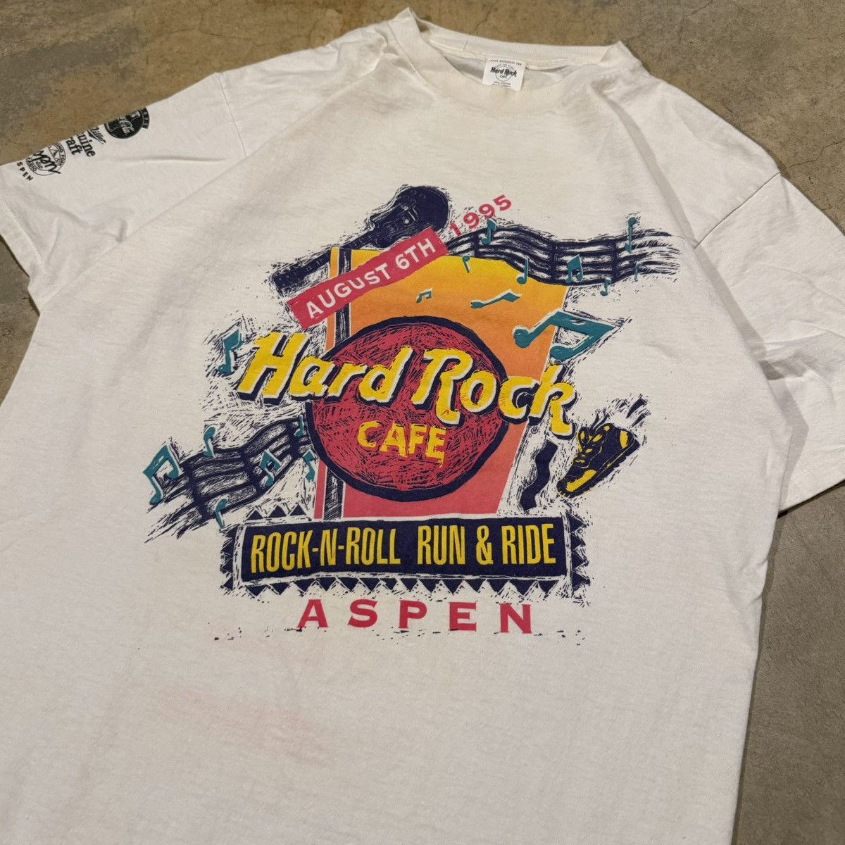 Hard Rock Cafe Vintage 1990s Hard Rock Cafe Aspen Music Festival Tee Size US L / EU 52-54 / 3 - 3 Thumbnail